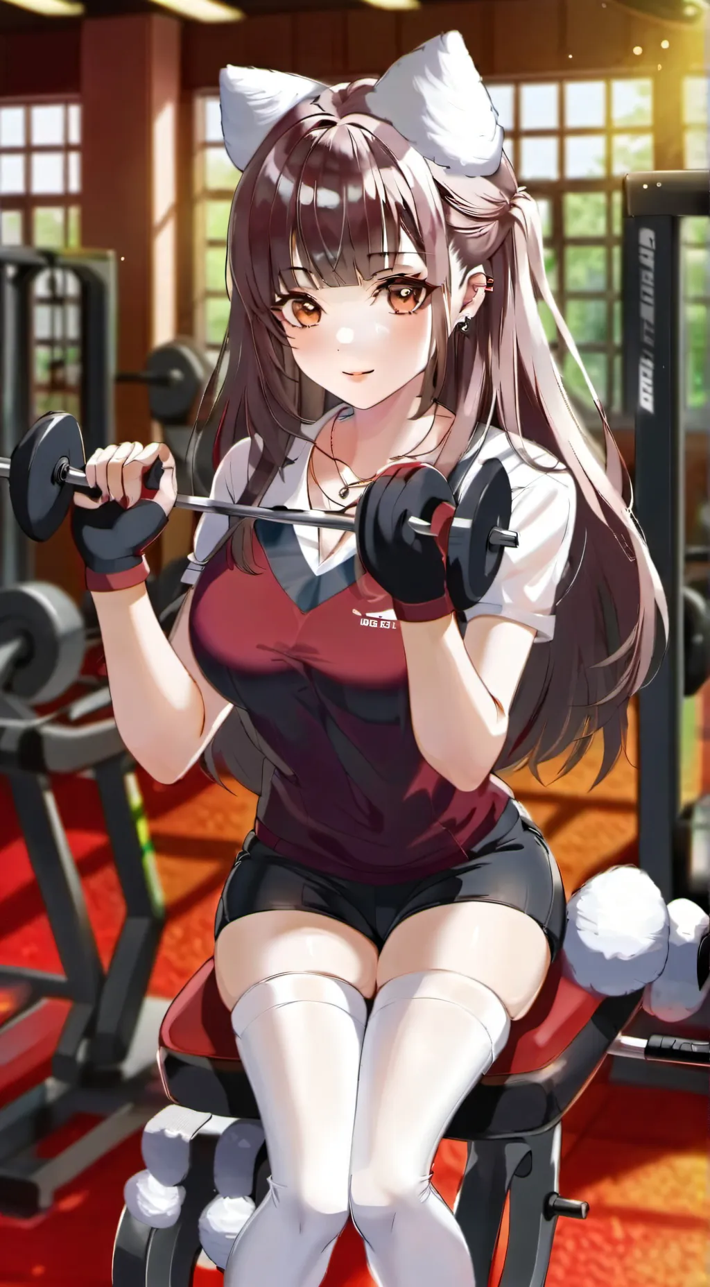 ai character: goth gym girl background