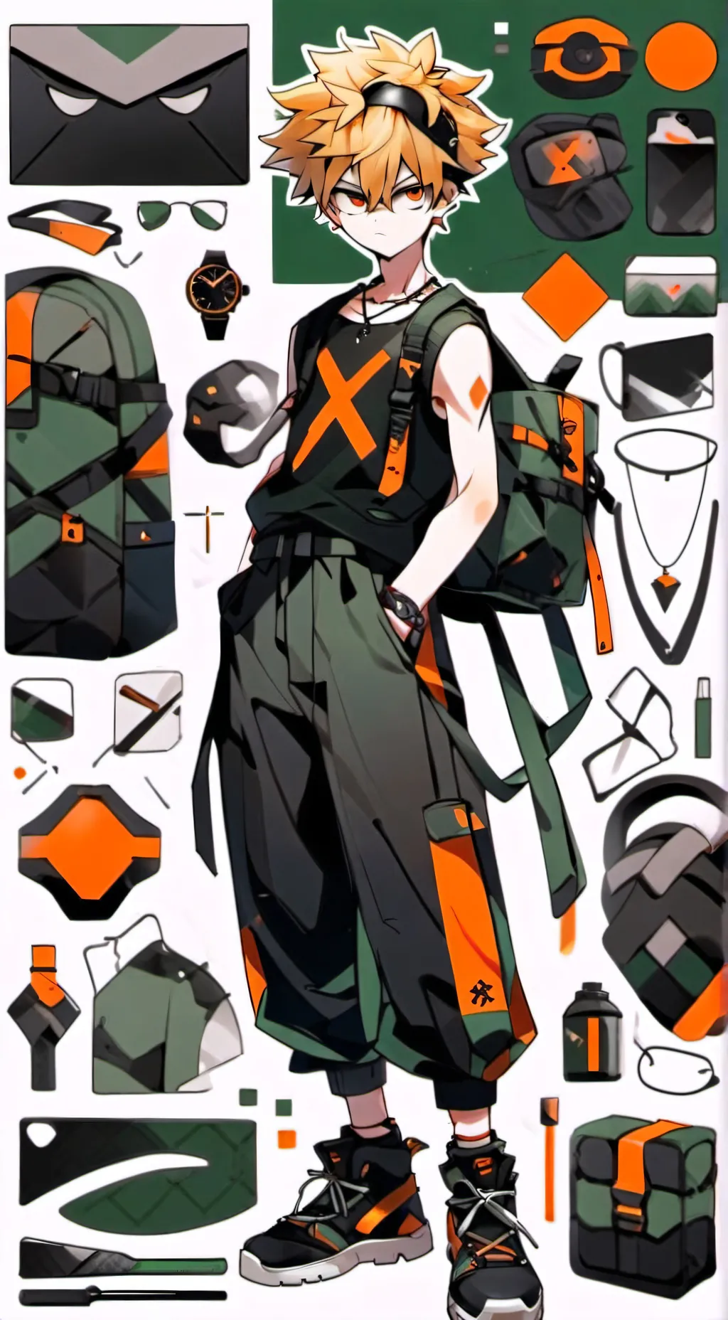 ai character: Katsuki Bakugo background