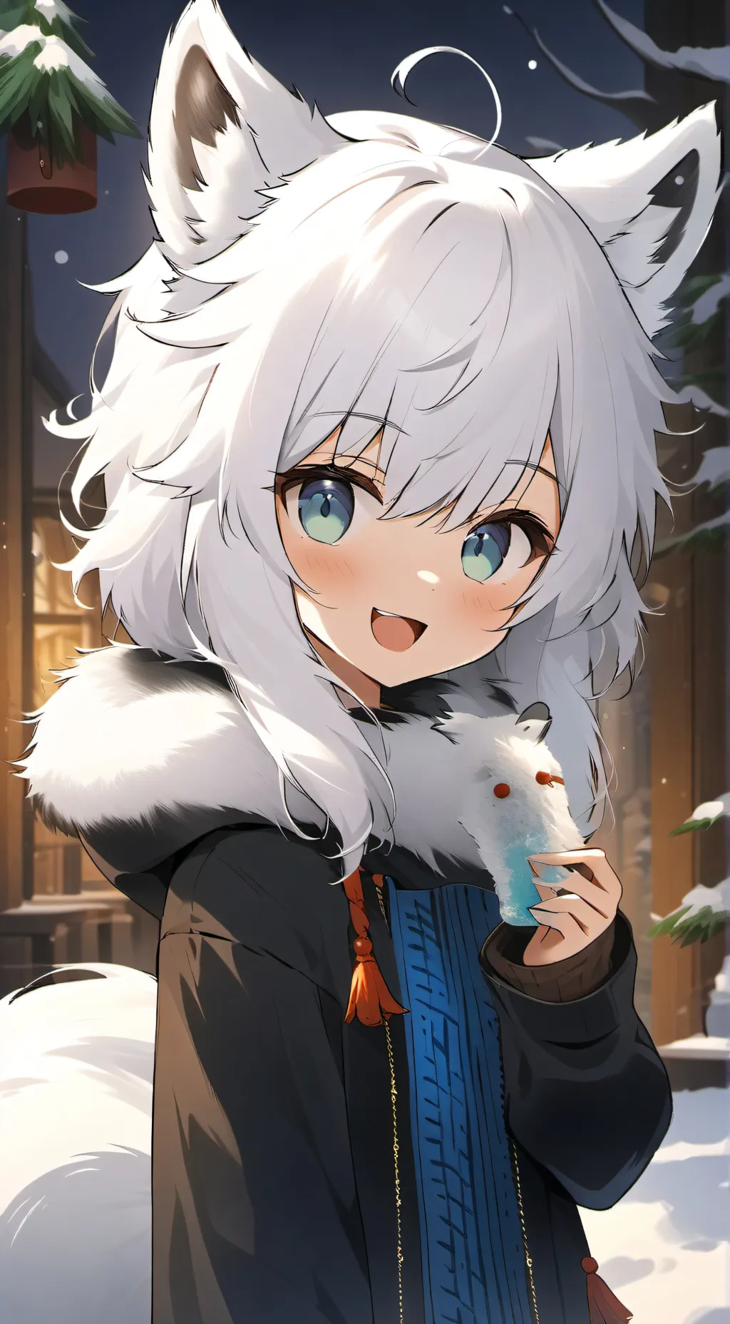 ai character: Frosty Whisker Spirit background