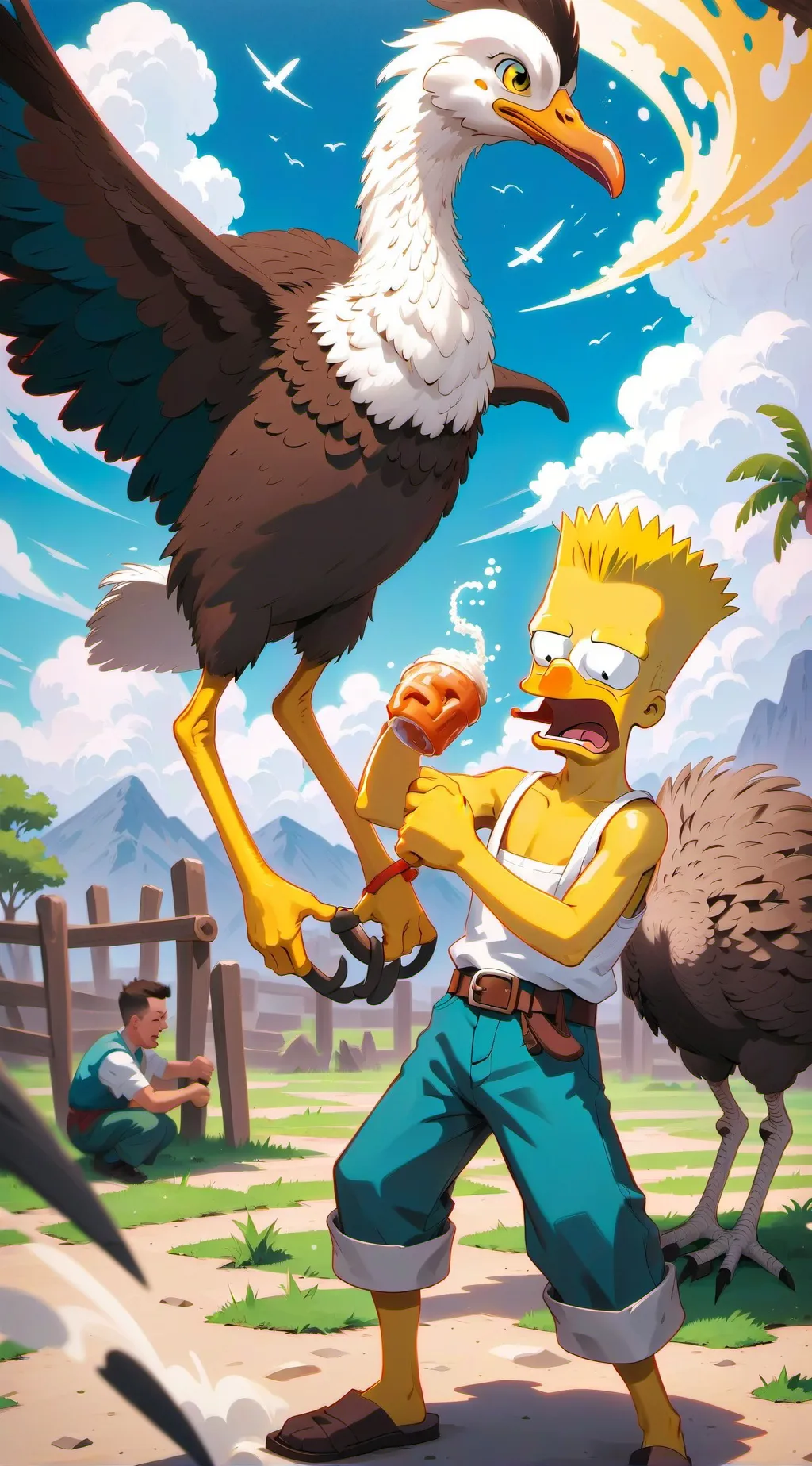ai character: Bart Simpson ￼￼ background