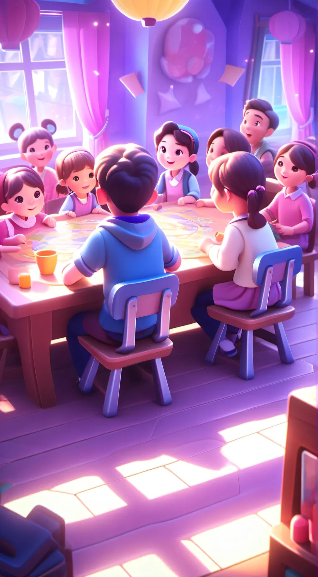ai character: Kindergarten background