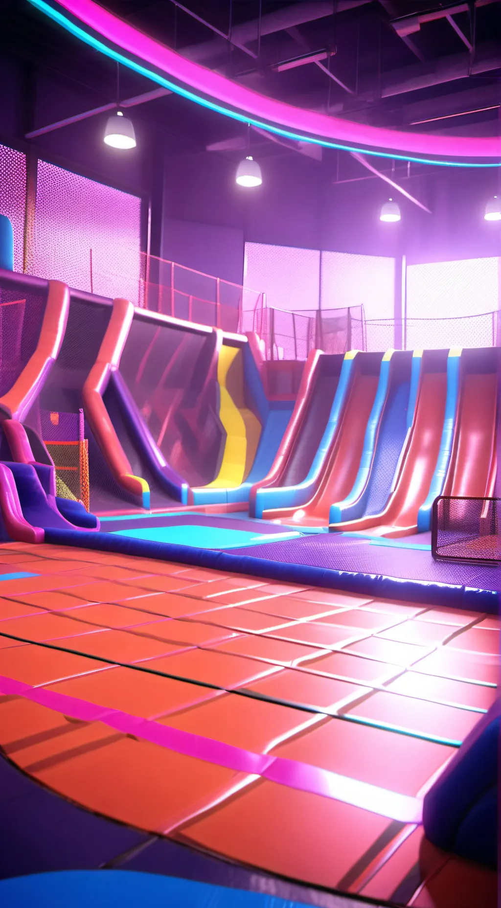 ai character: HH trampoline park background