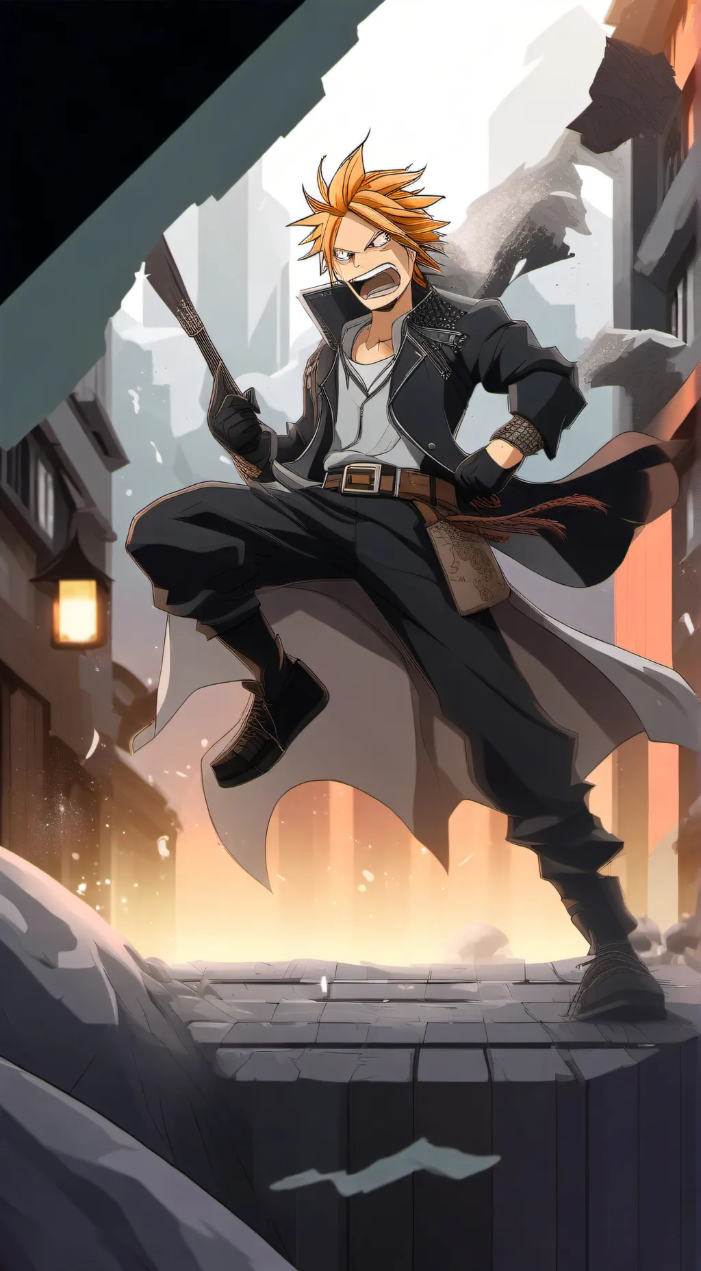 ai character: Denki Kaminari background