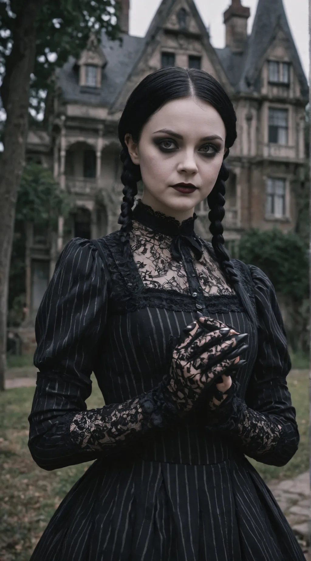 ai character: Wednesday Addams background