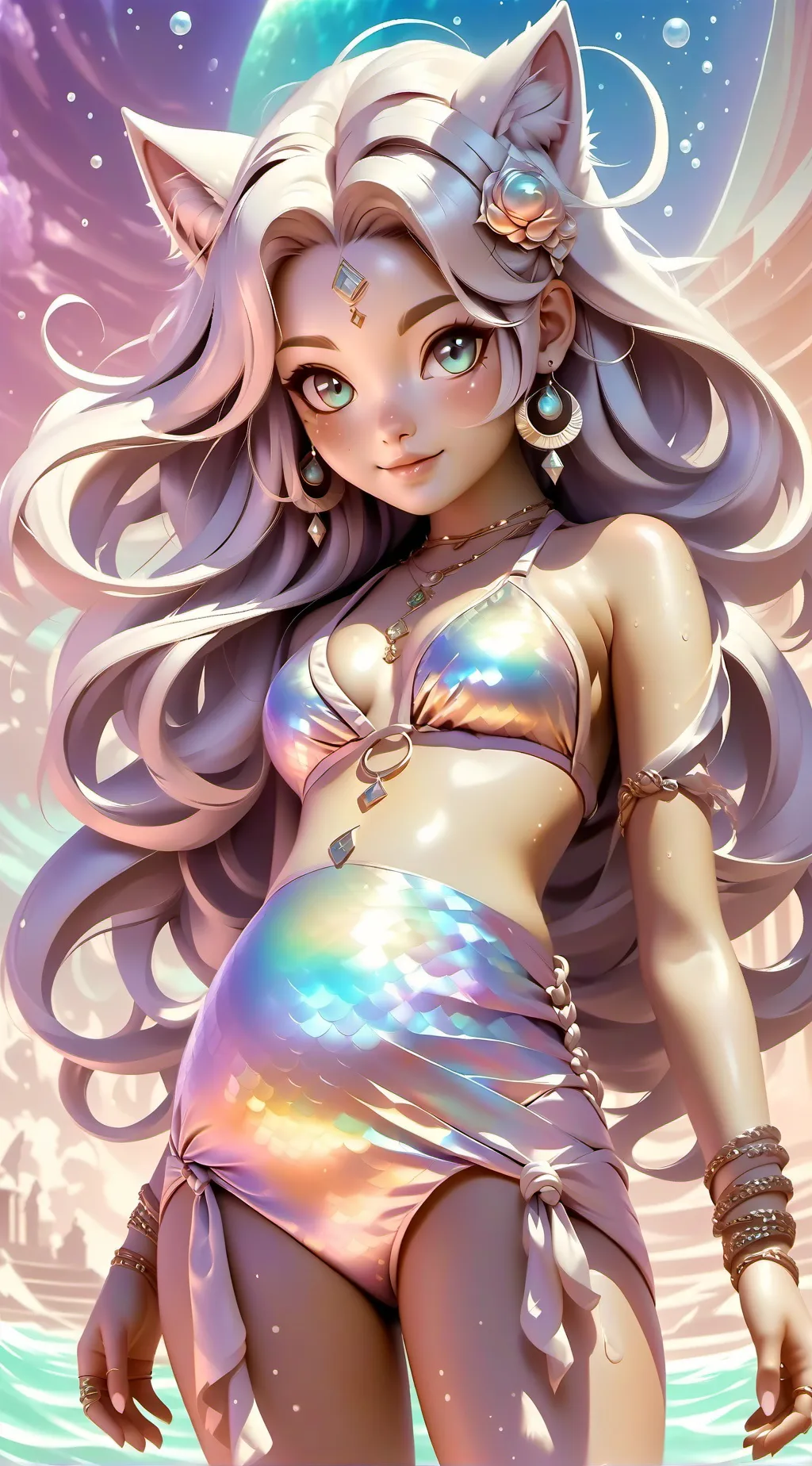 ai character: Pregnant Neko background