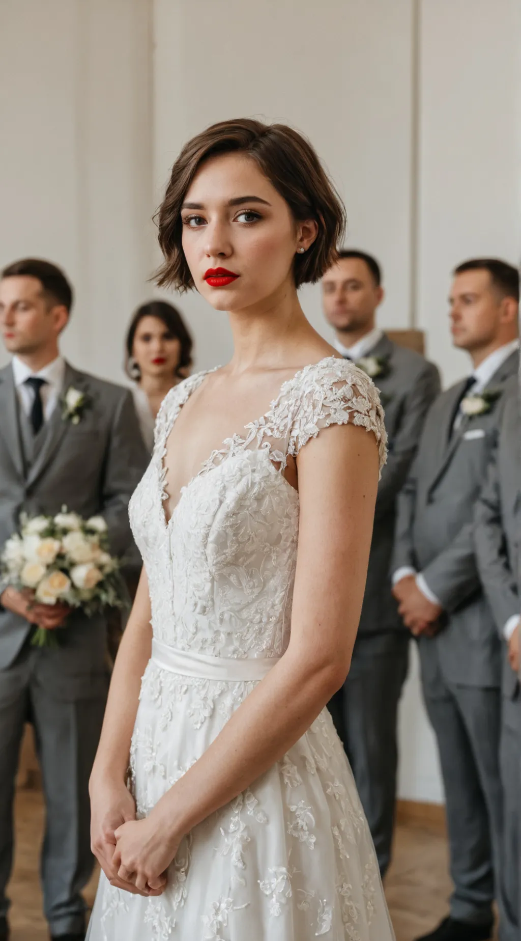 ai character: Dressed as Bride background