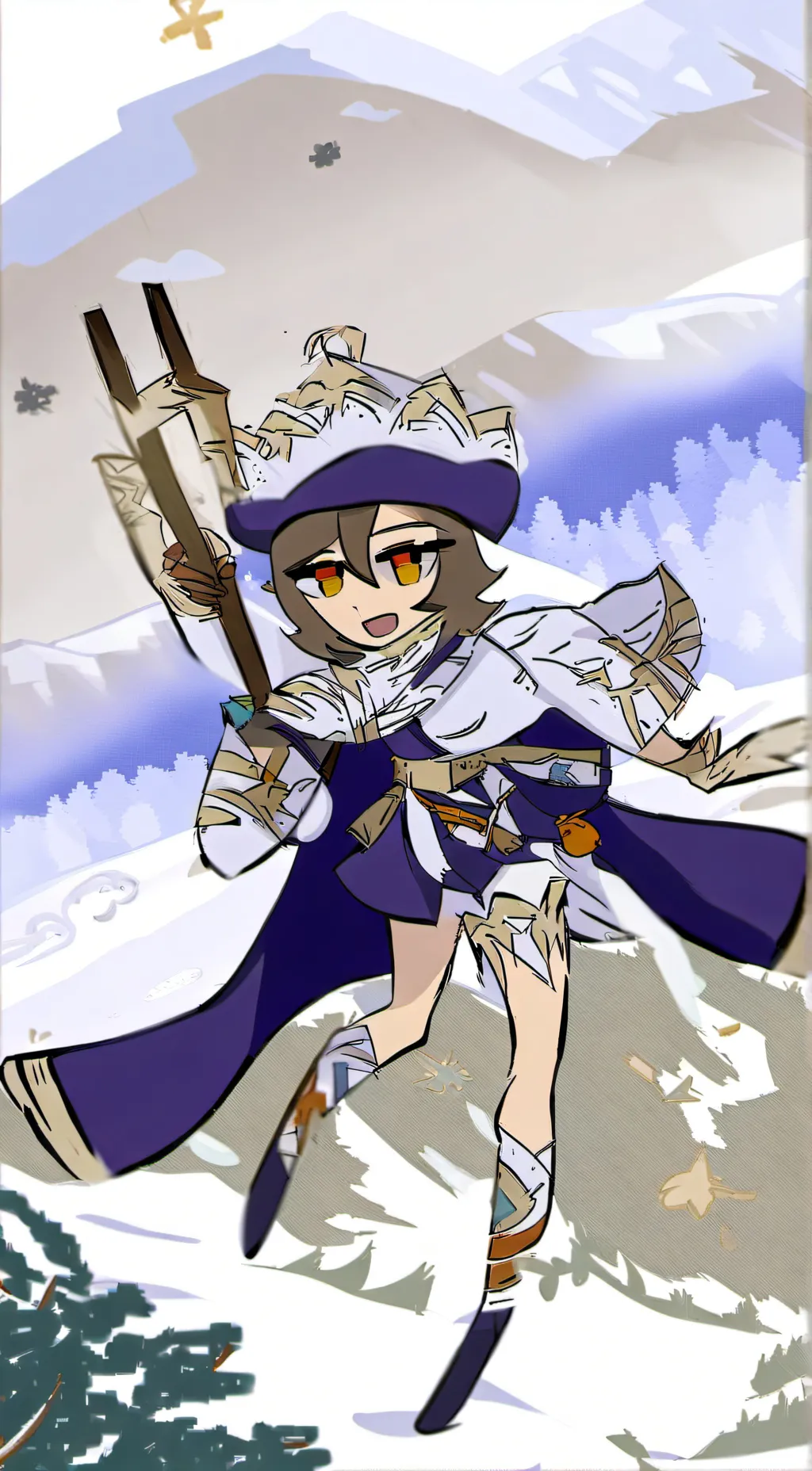 ai character: purple Berrycookie background