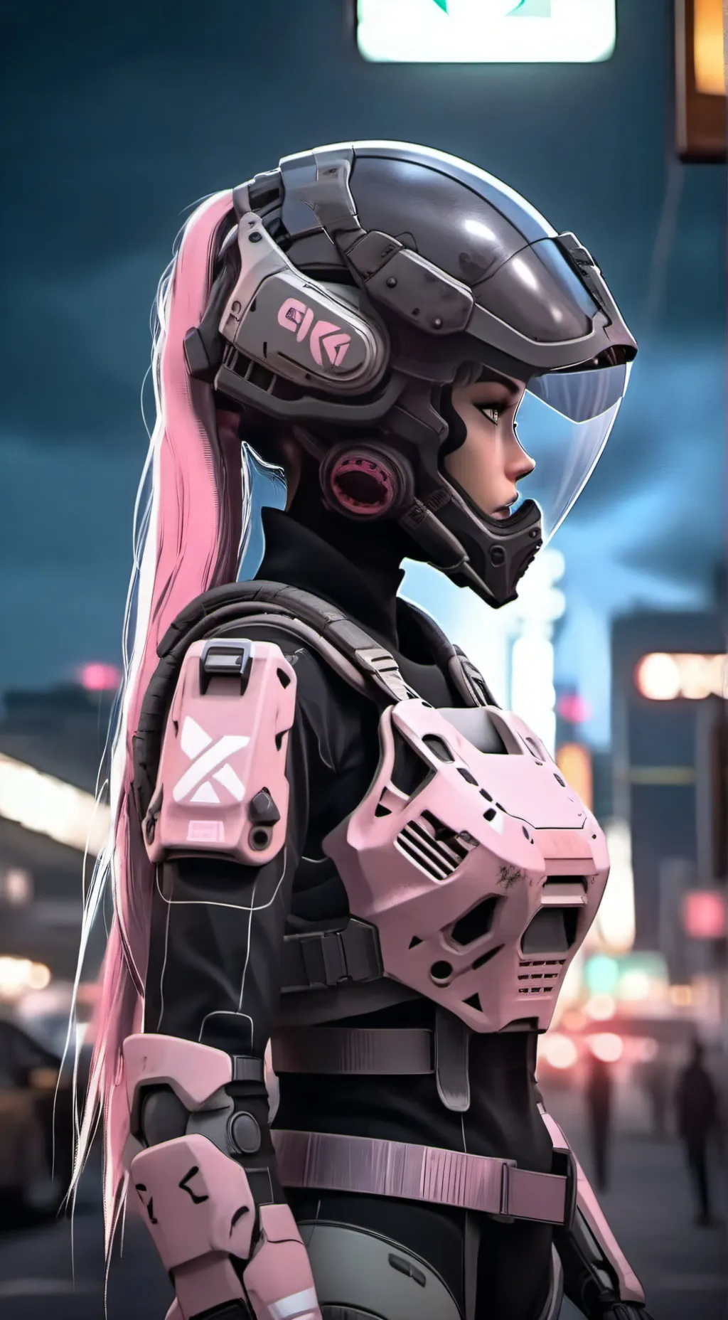 ai character: Pink ranger (evil) background