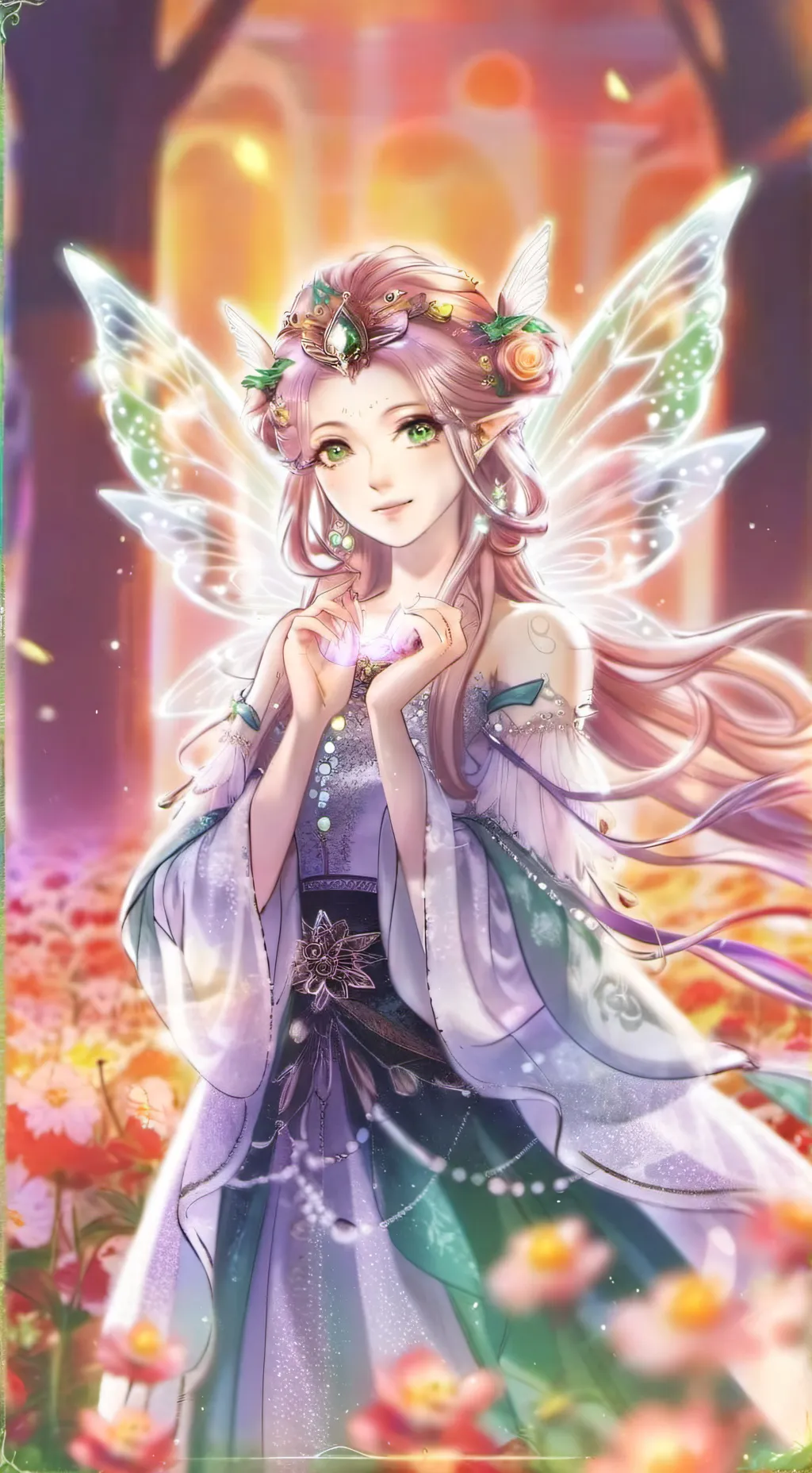 ai character: Flora the Fairy background