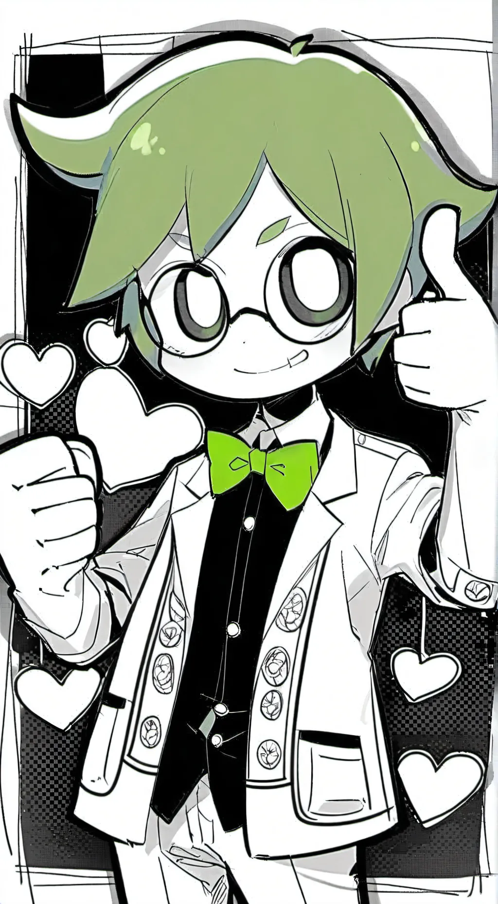 ai character: 💚📺~vee~📺💚 background