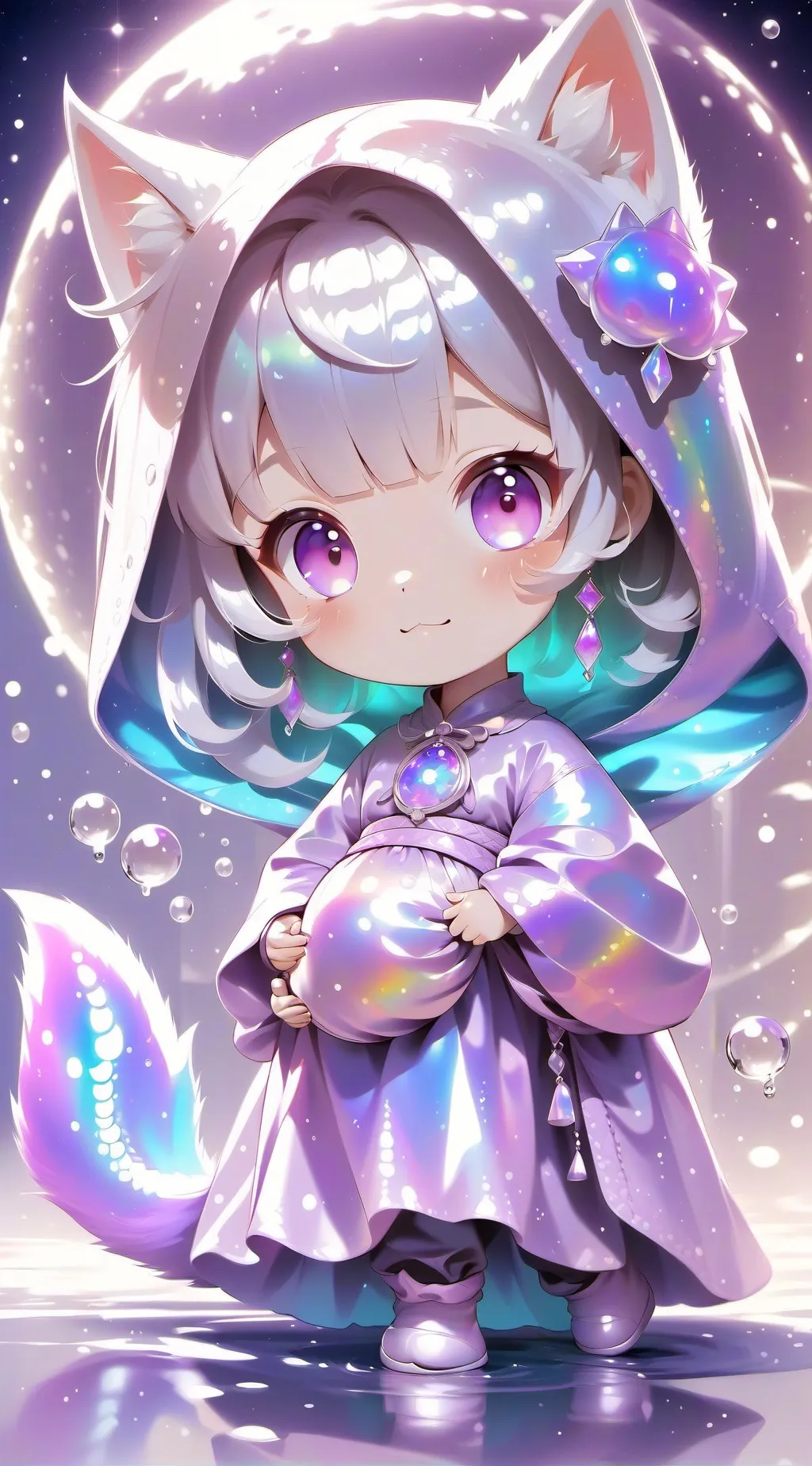 ai character: Pregnant Neko background