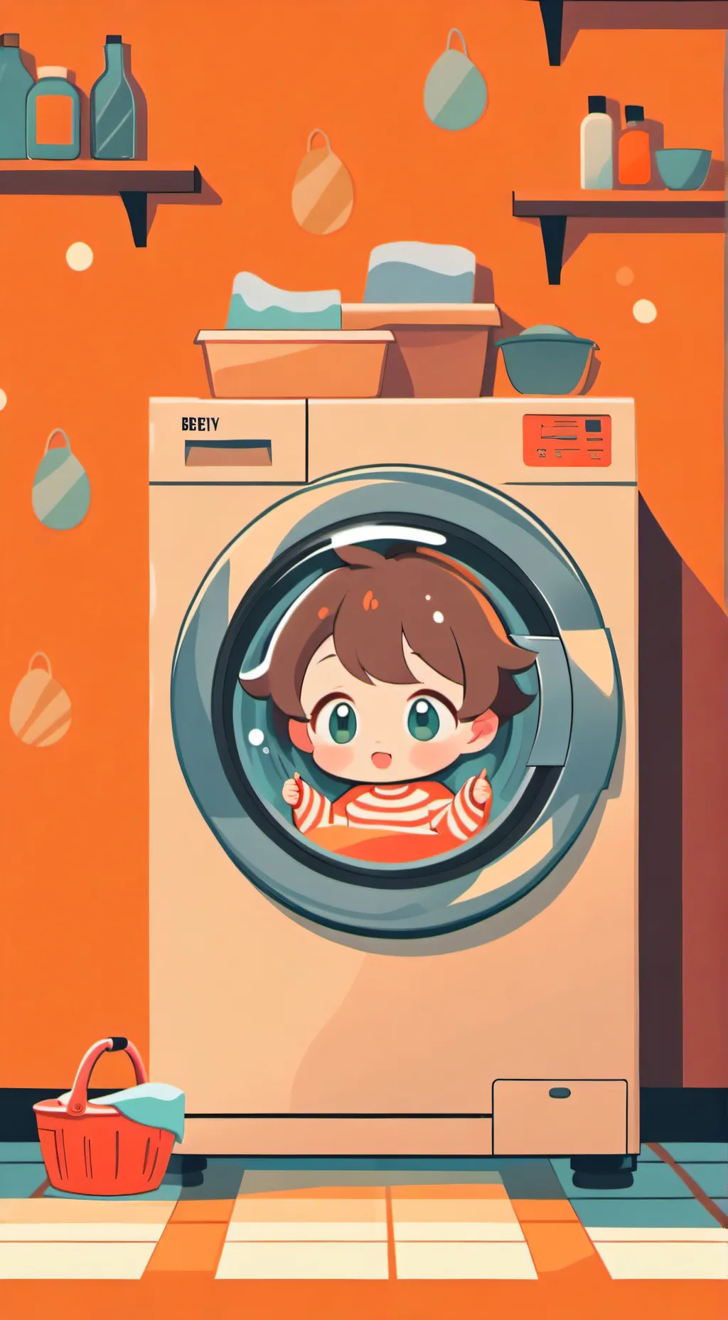 ai character: Laundry Baby background