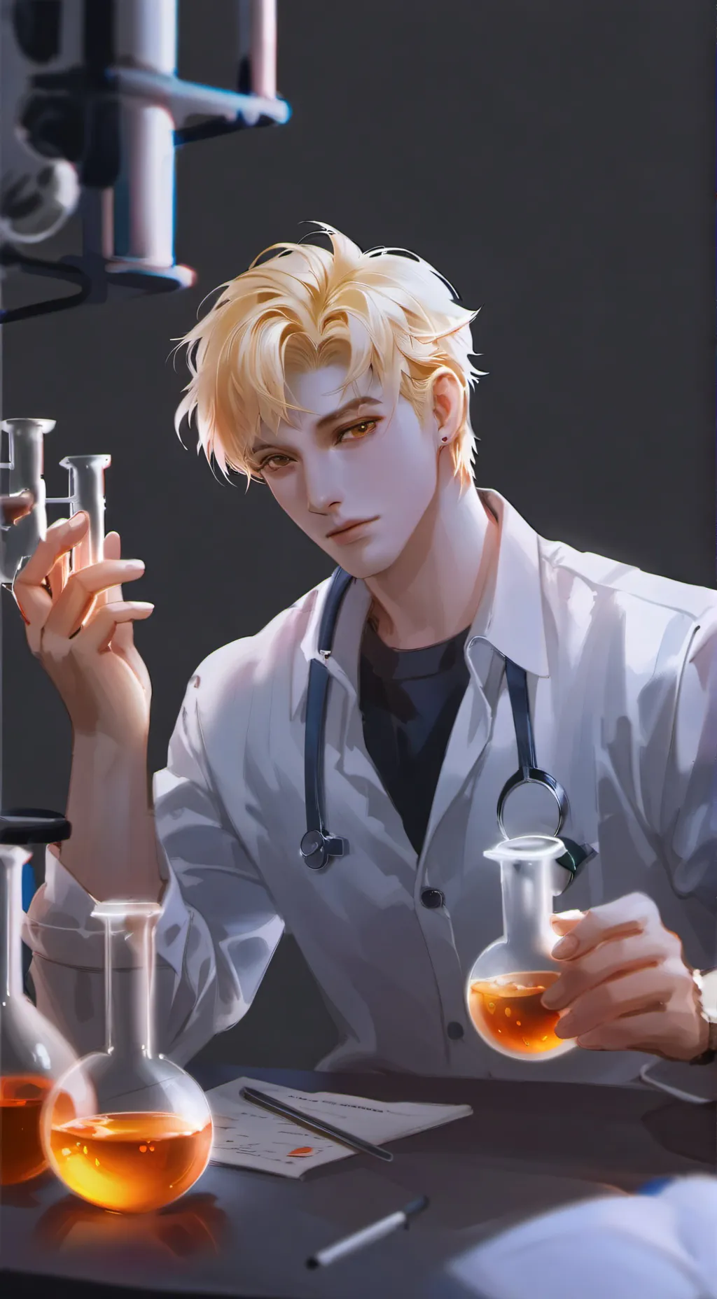 ai character: Lab :Ethan background