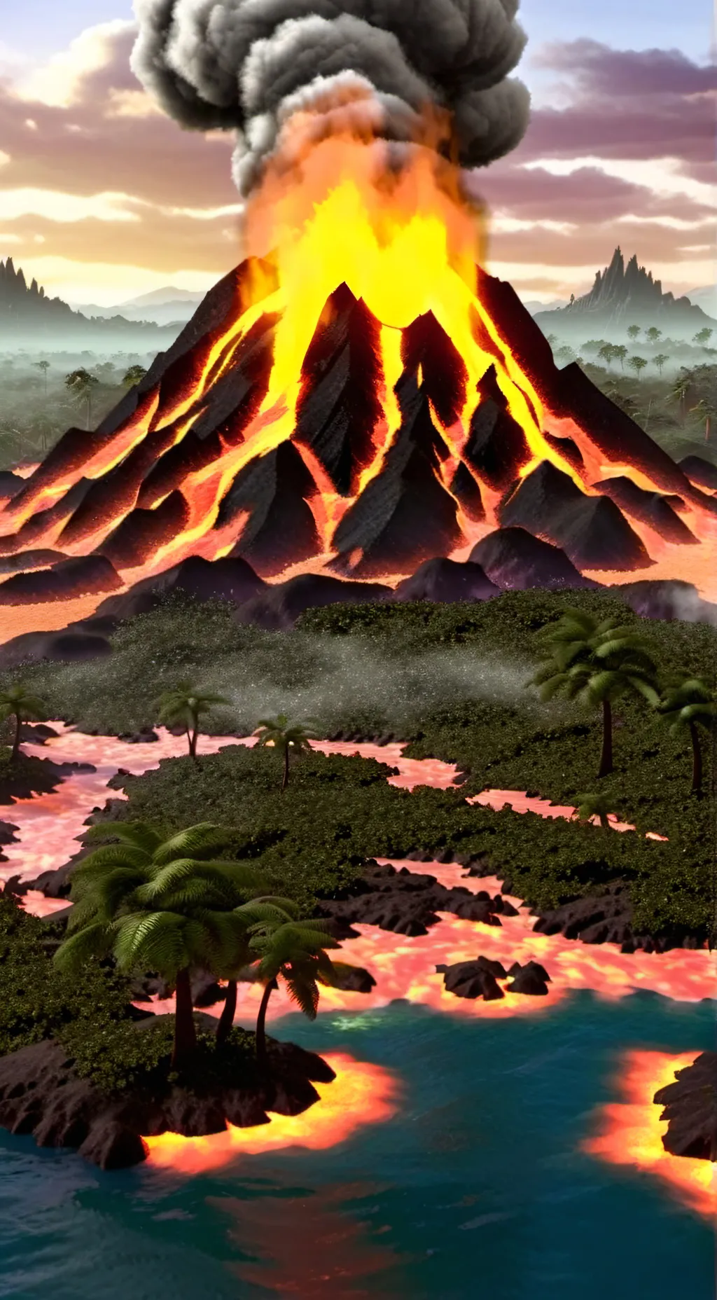 ai character: Fire demon background