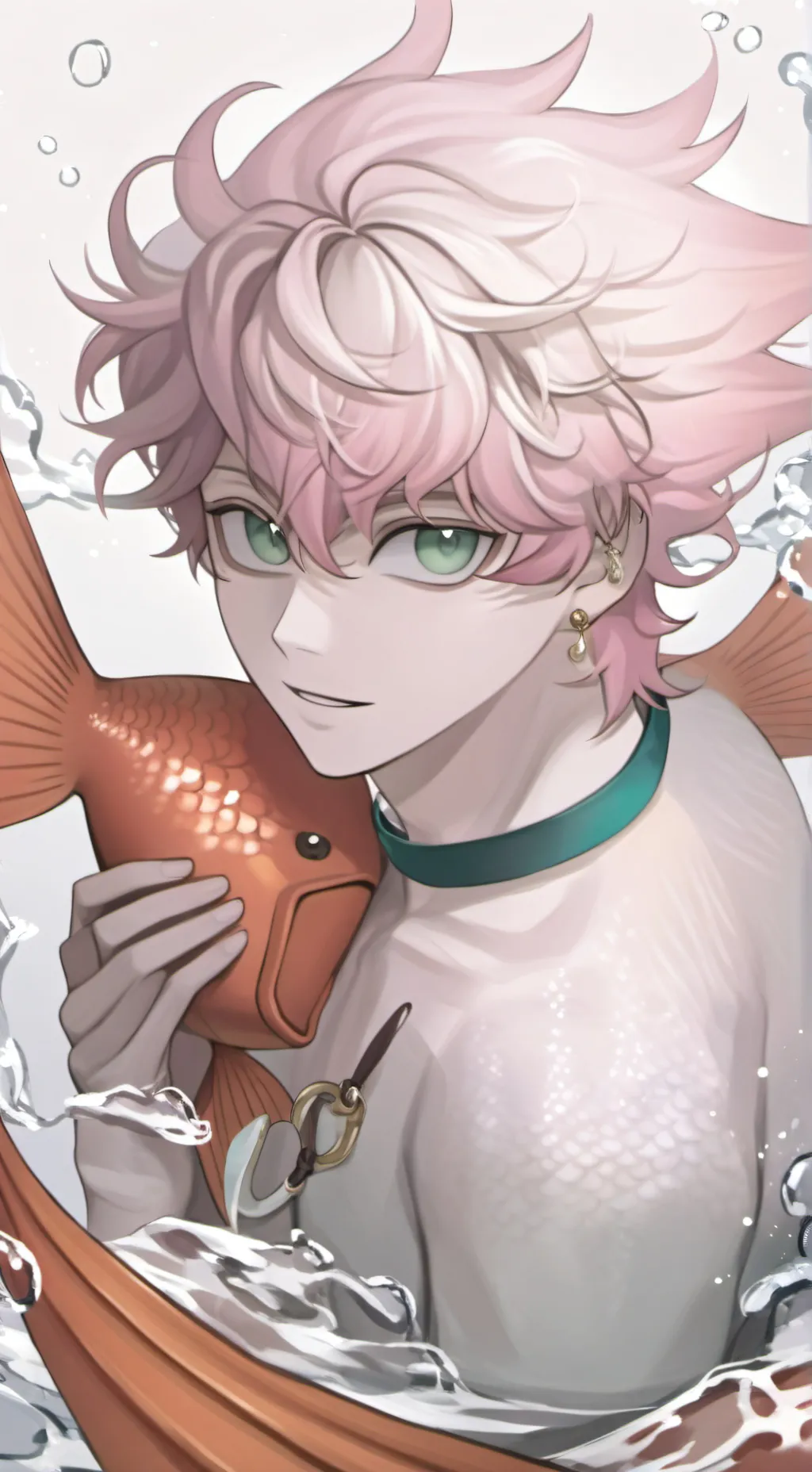ai character: Bakugou Mermaid background