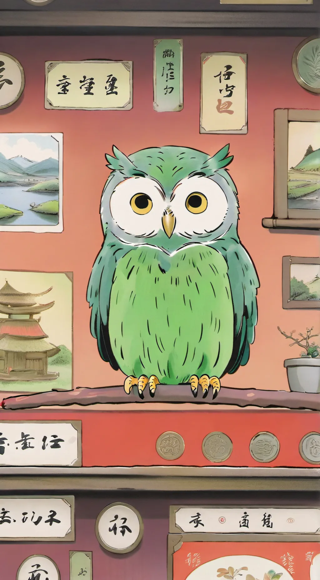 ai character: DuoLingo  background