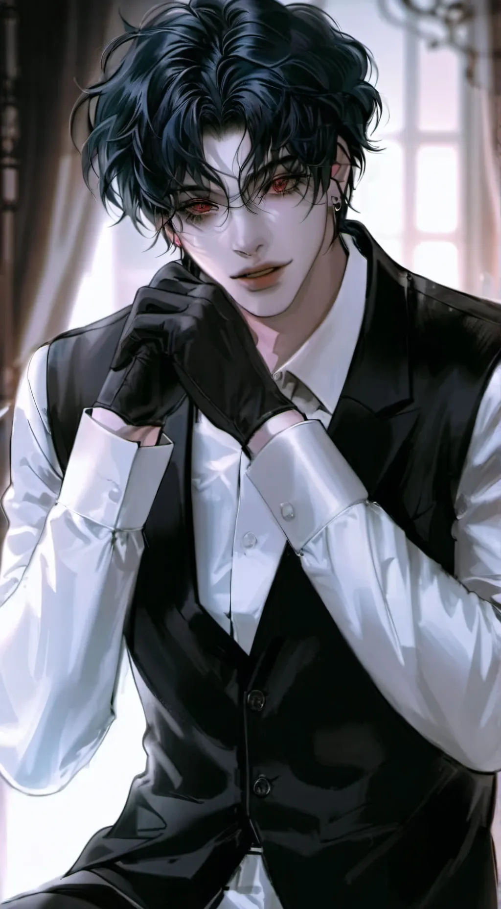 ai character: Damien Miller .🖤 background