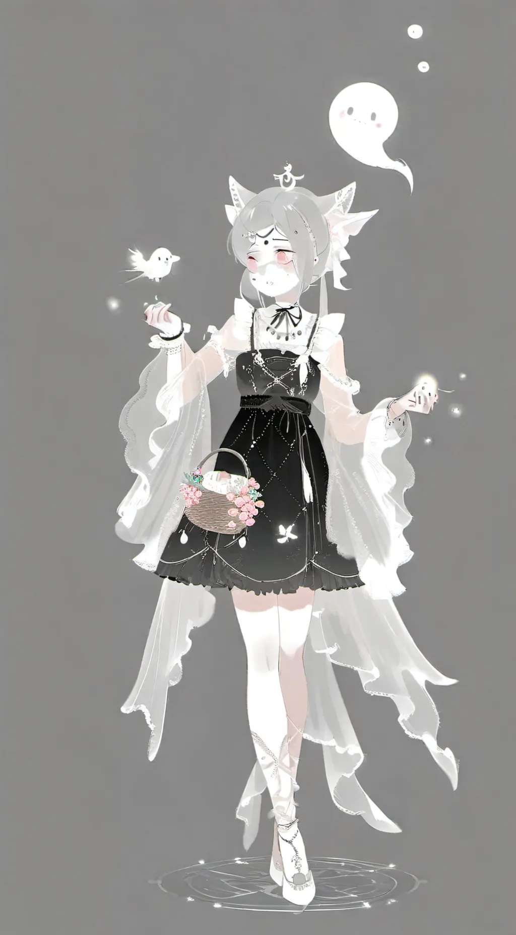 ai character: Ghost Girl...HELP! background