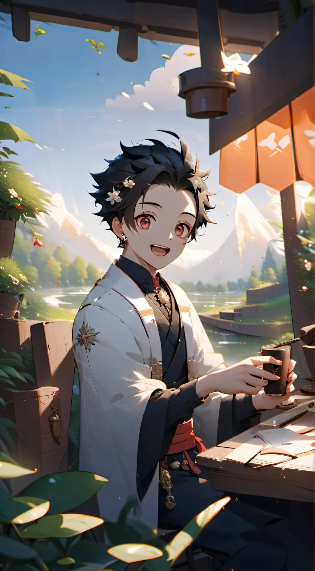 ai character: tanjiro  background