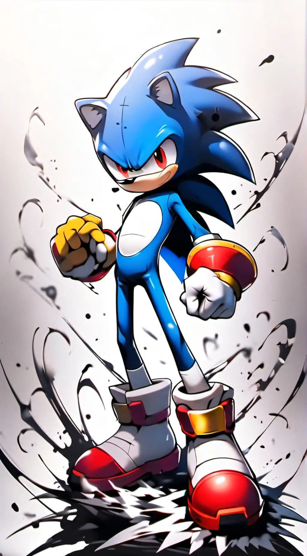 ai character: Sonic vs metal  background