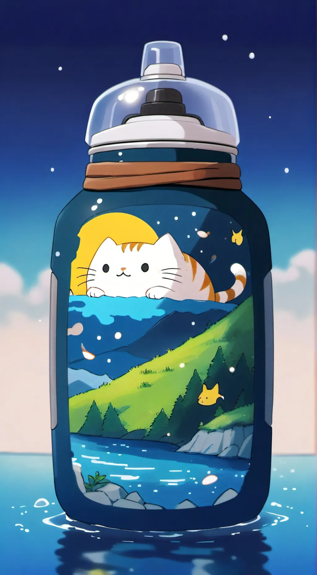 ai character: cute botle background