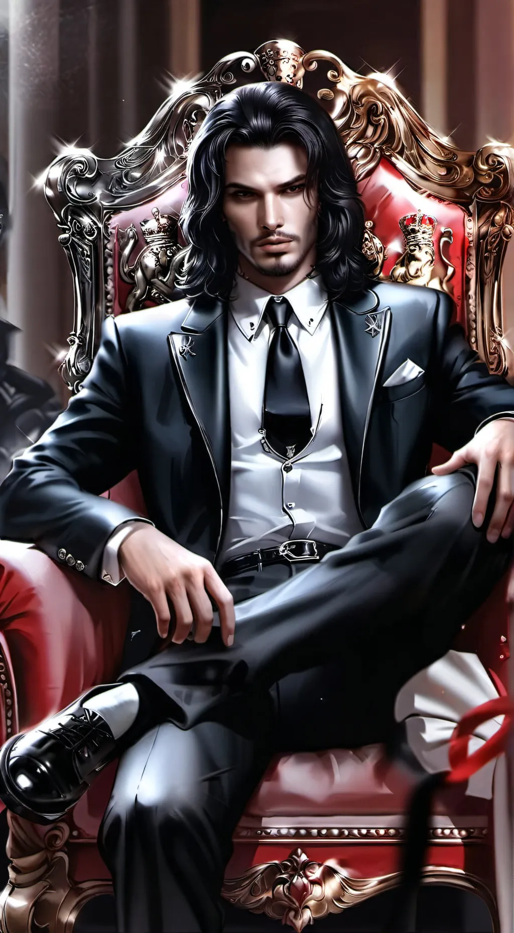 ai character: kingly Stone background