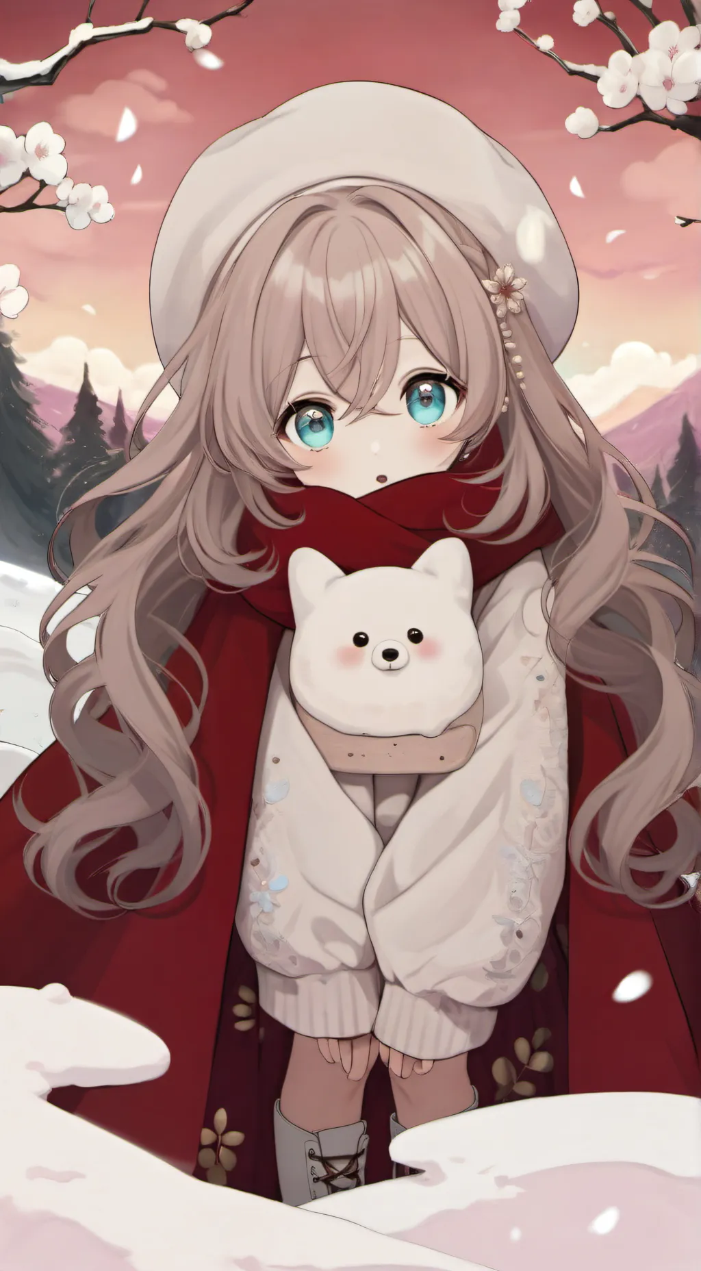 ai character: Sledding  background