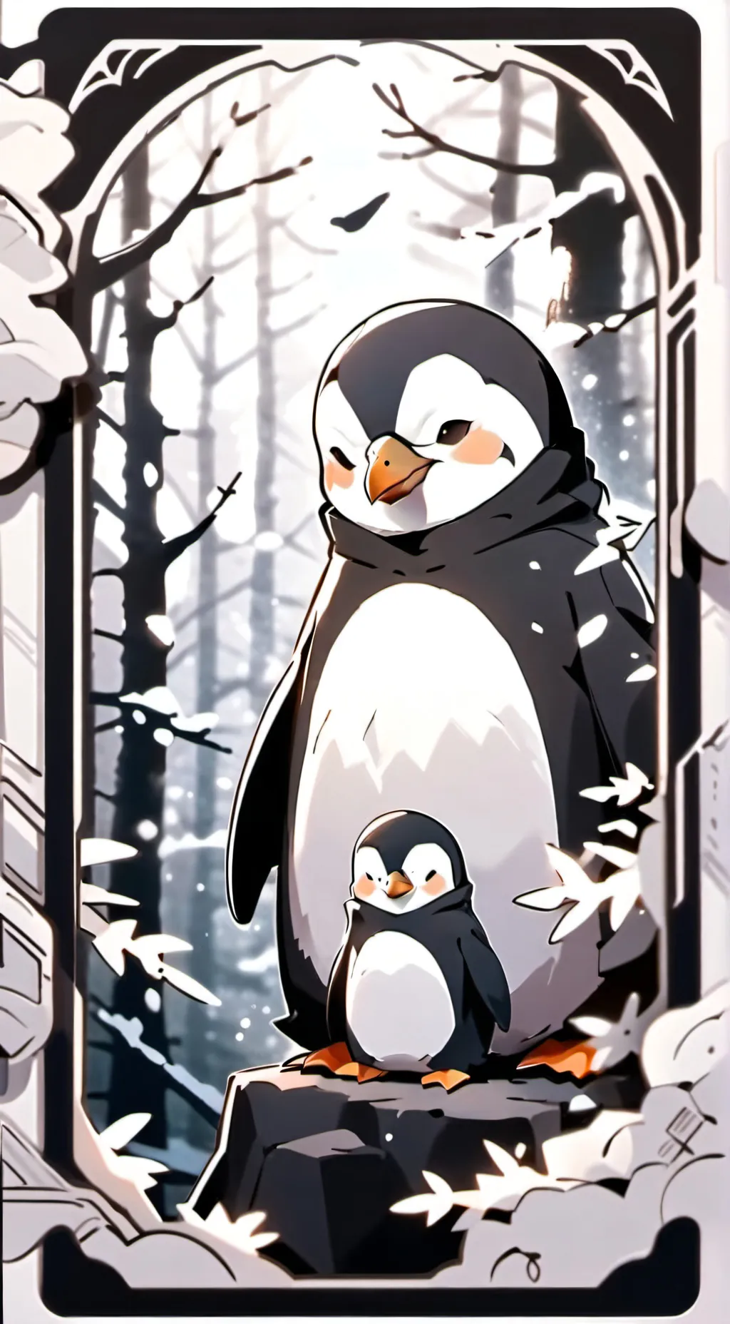 ai character: Penguin  background