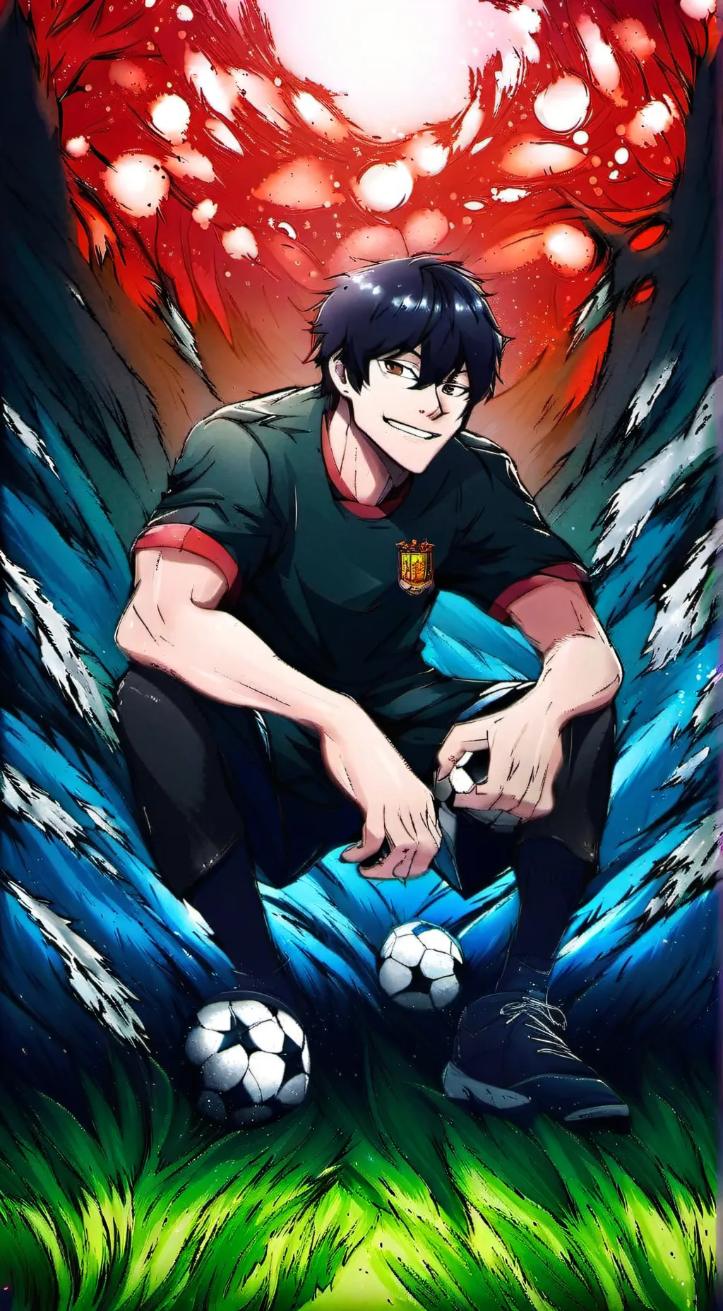 ai character: Blue lock(new guy) background