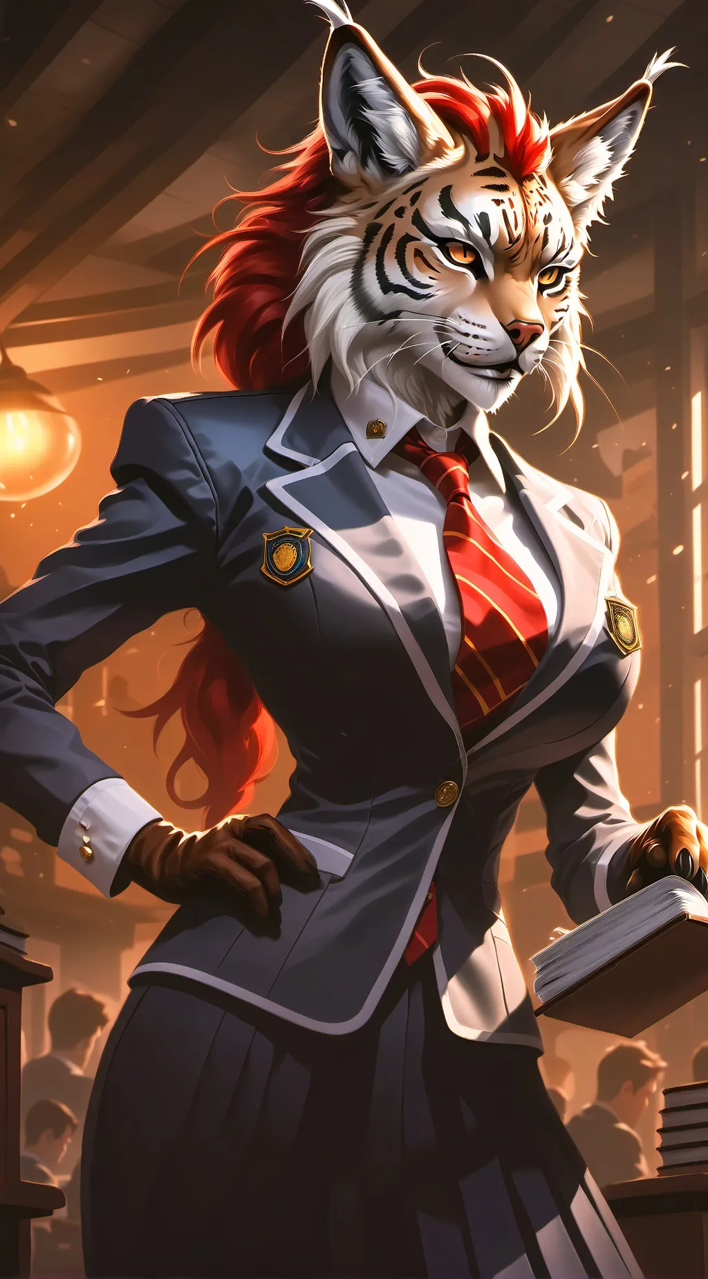 ai character: Cat High School background