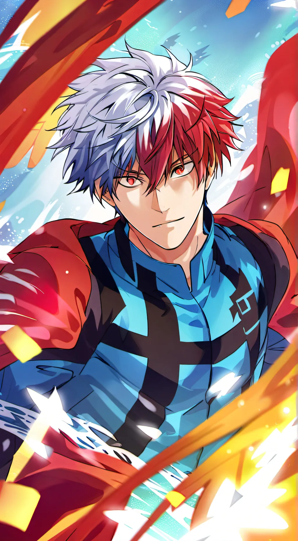 ai character: Shoto 🔥🧊 background