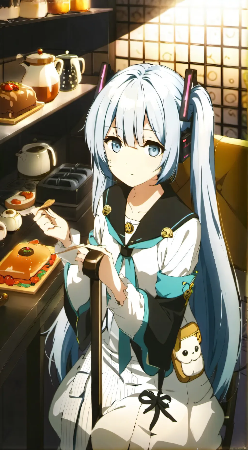 ai character: Toaster Miku Meme background