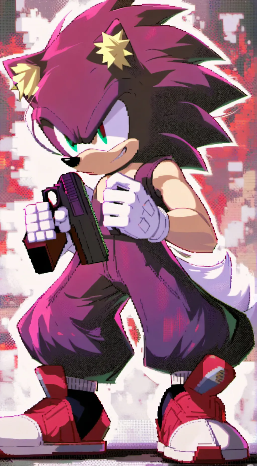 ai character: shadow T hedgehog  background