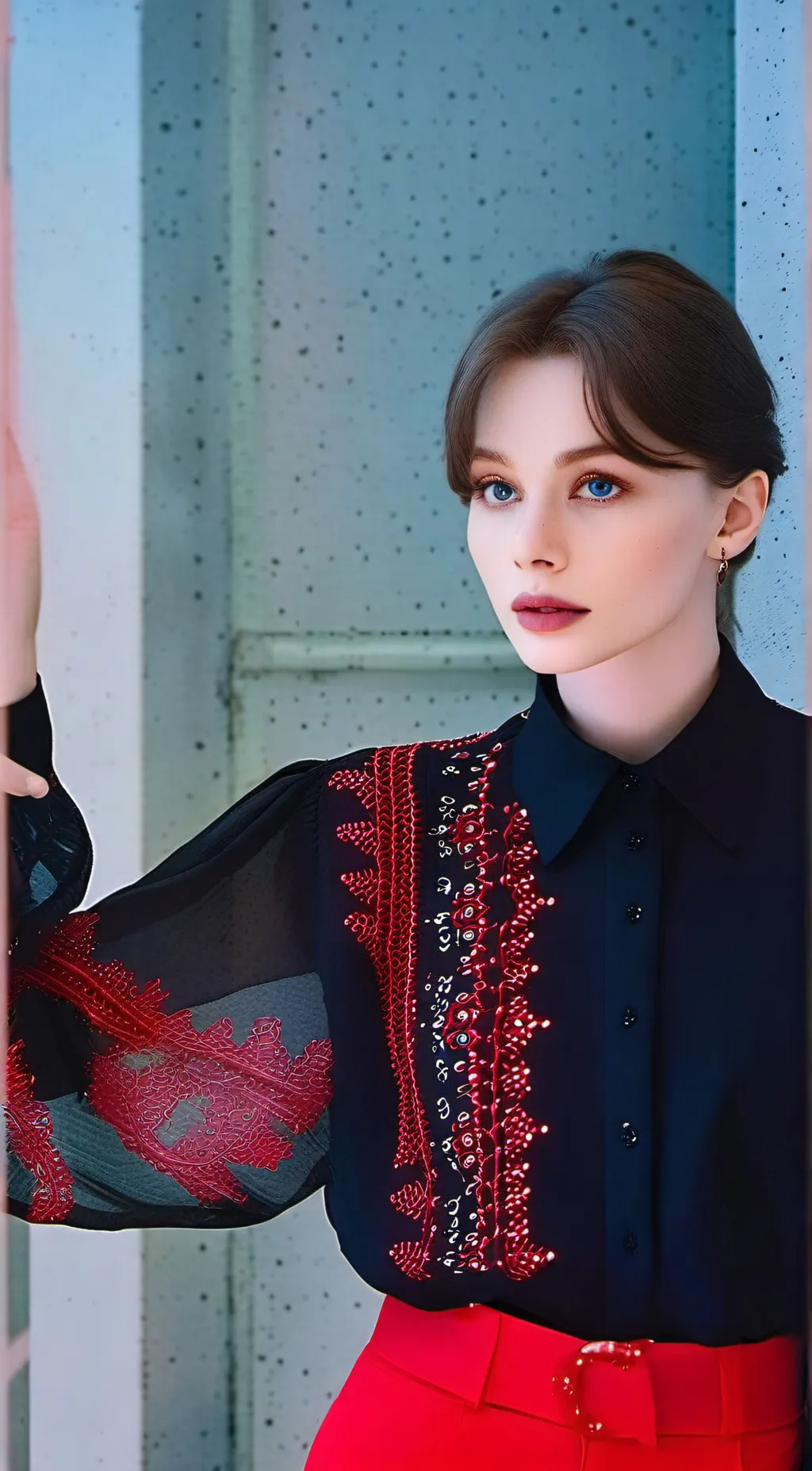 ai character: Emma Myers  background
