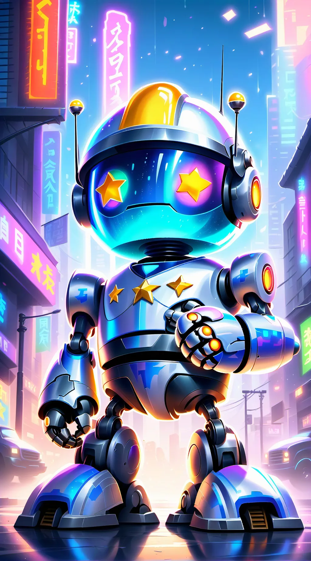 ai character: Sparkles background