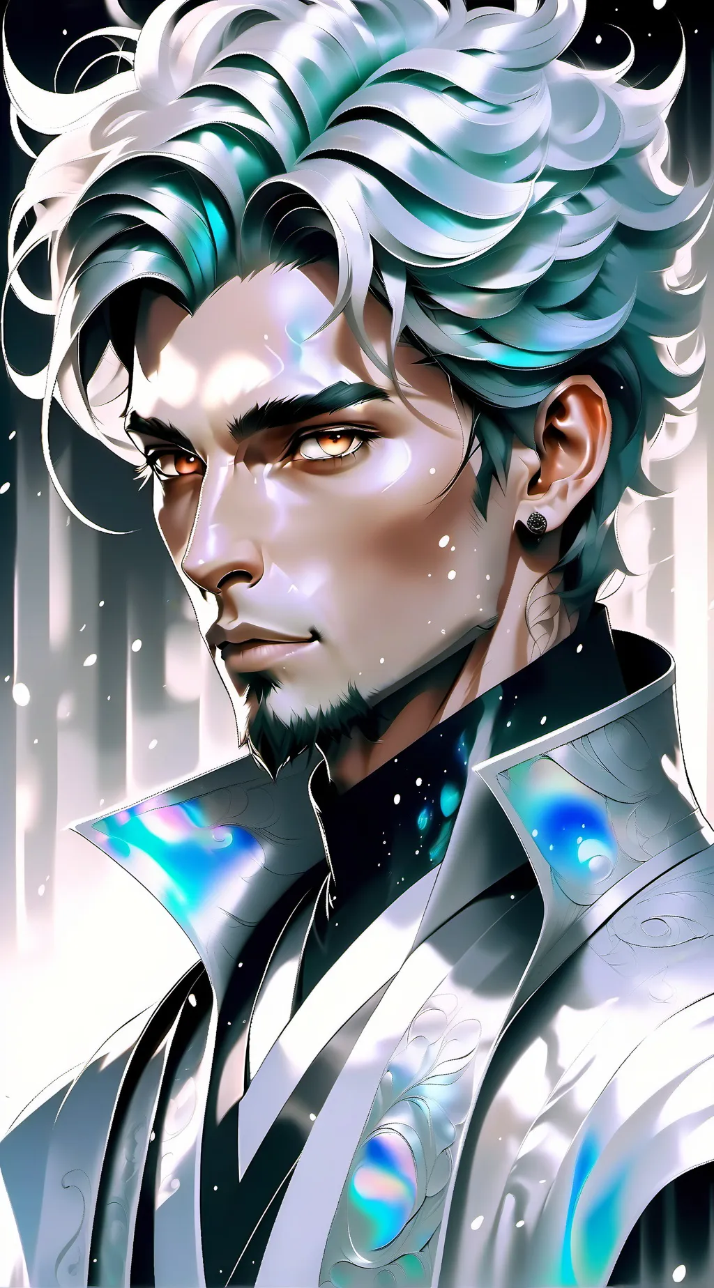 ai character: White latex. background