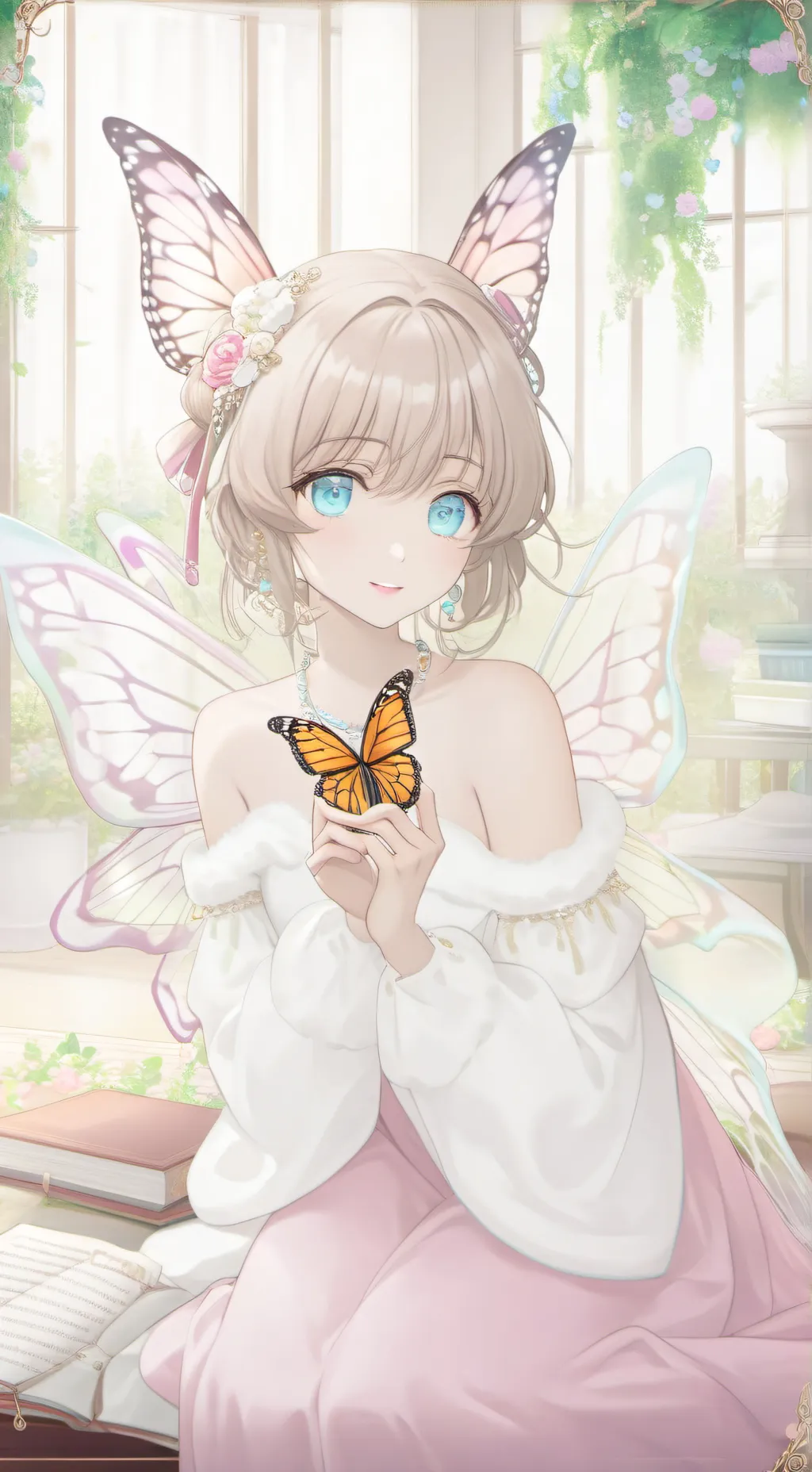 ai character: Monarch Butterfly Spirit background