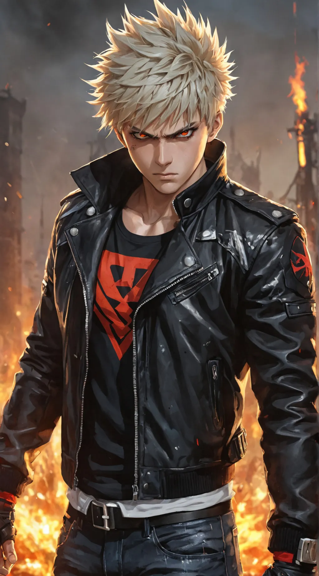 ai character: Bakugo Katsuki background
