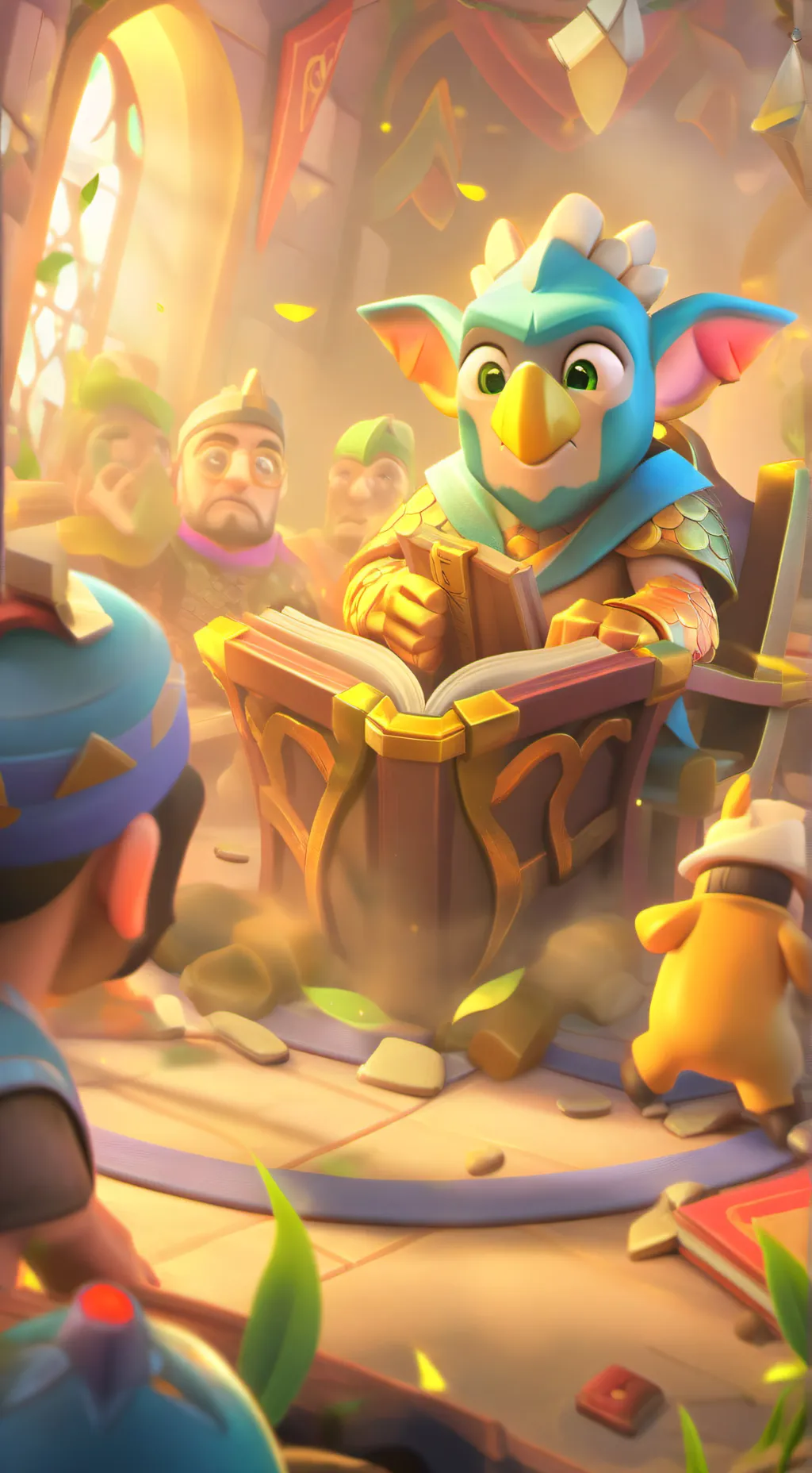 ai character: bookworm background