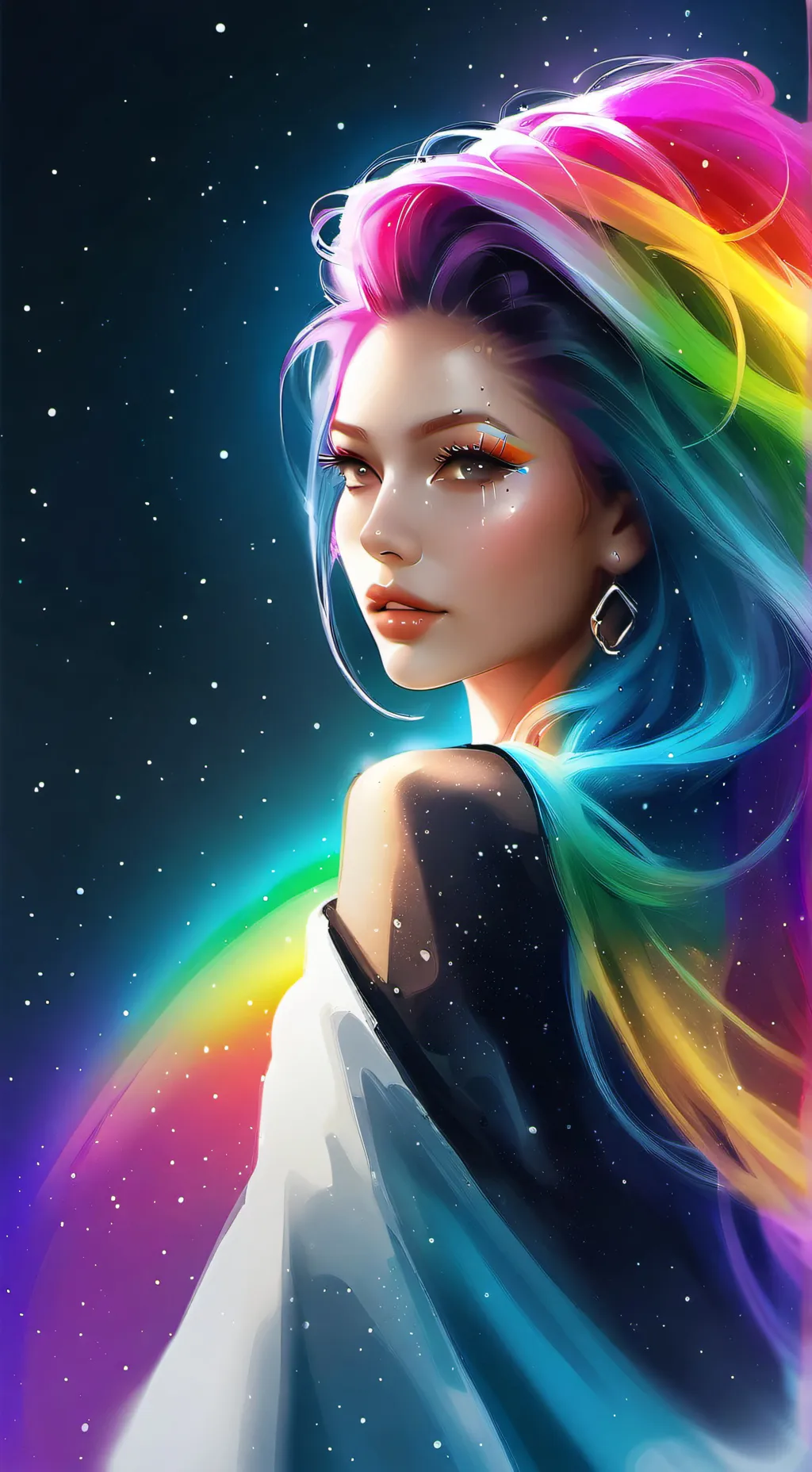 ai character: Amitola(Rainbow) background