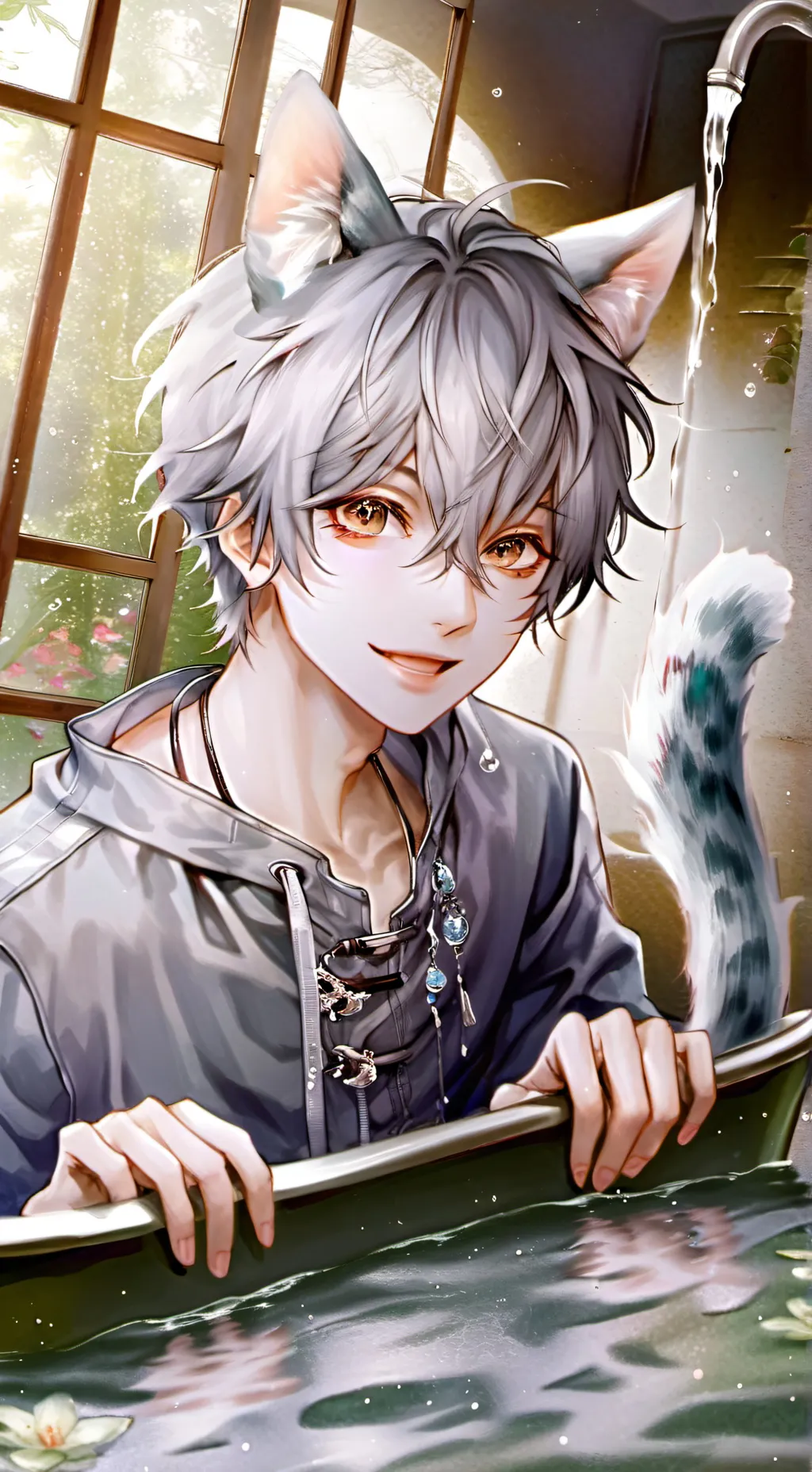 ai character: Silver Splash Furry background