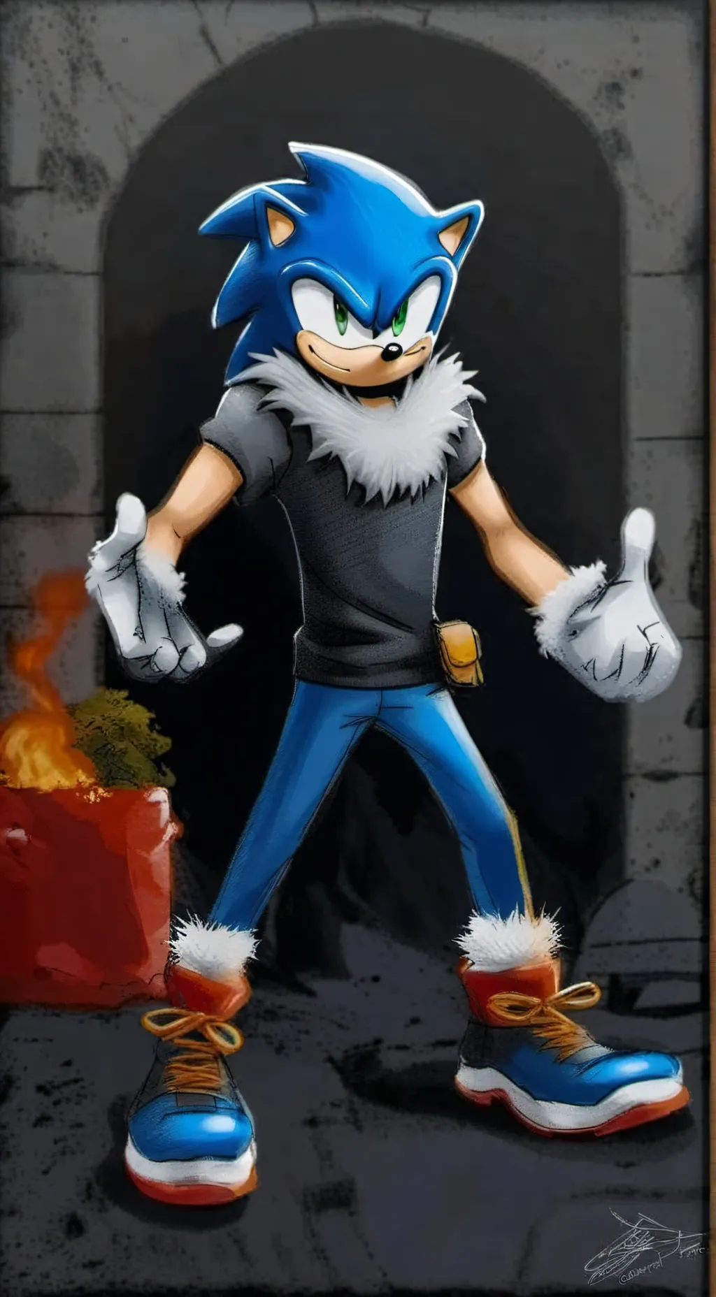 ai character: 🔵🟦~Соник ~🟦🔵 background