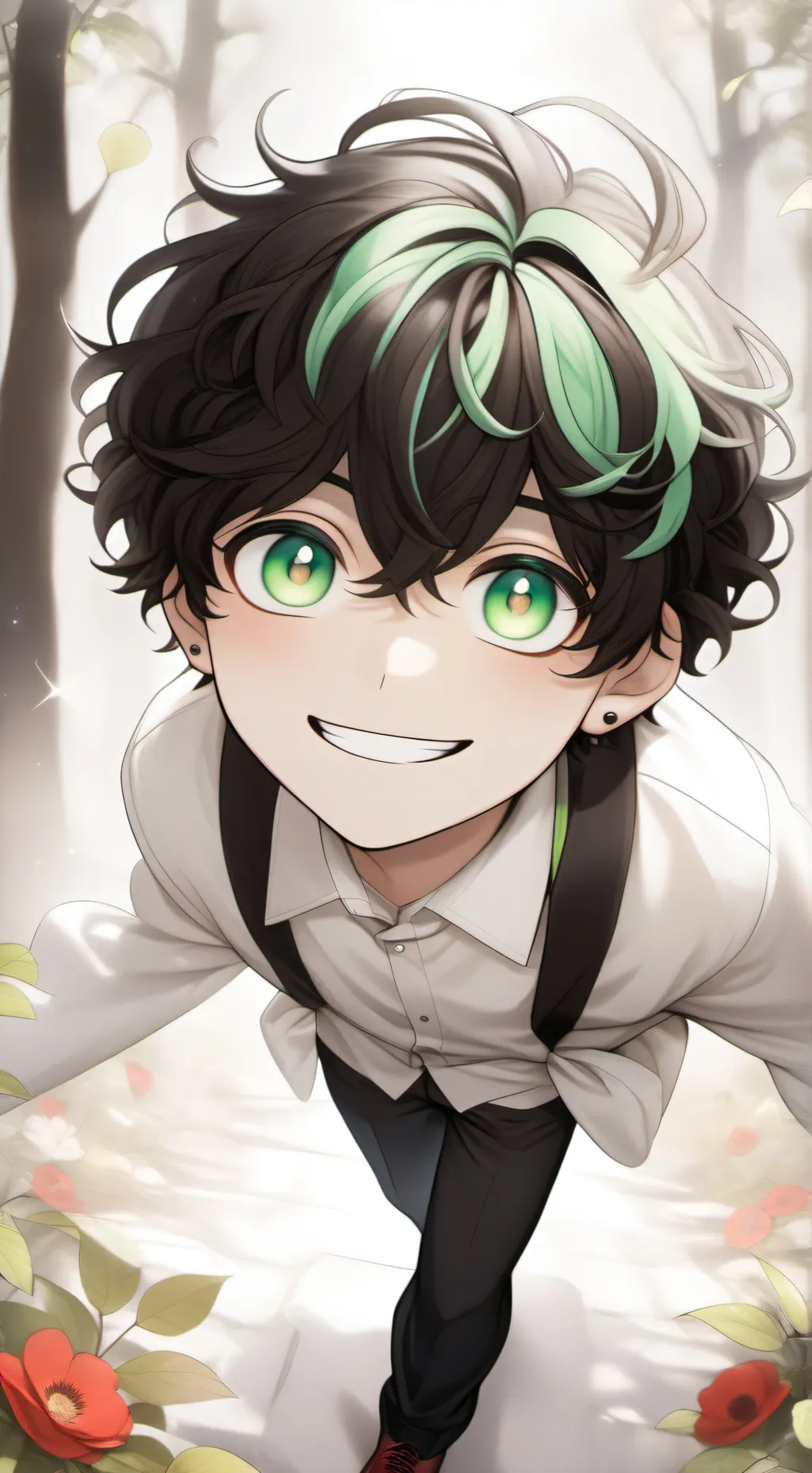 ai character: middle school Deku background