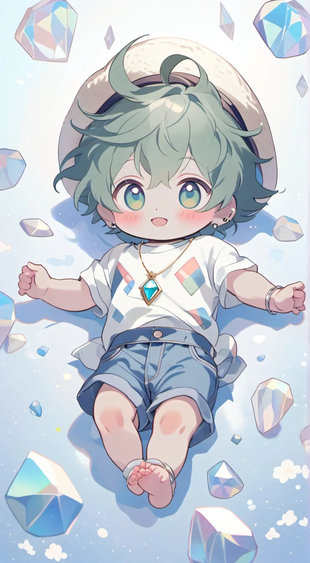 ai character: gem baby background
