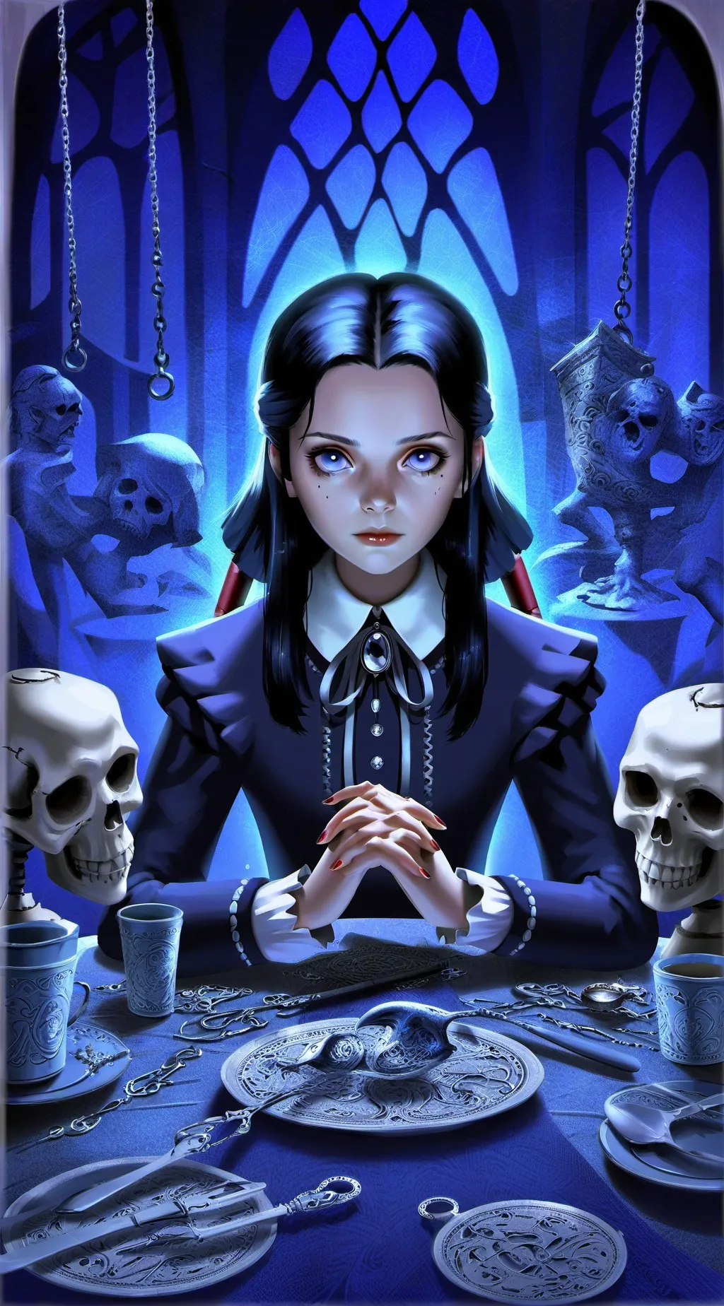 ai character: Wednesday Addams background