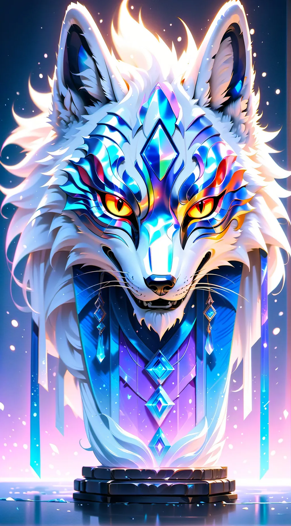 ai character: kitsune mask background