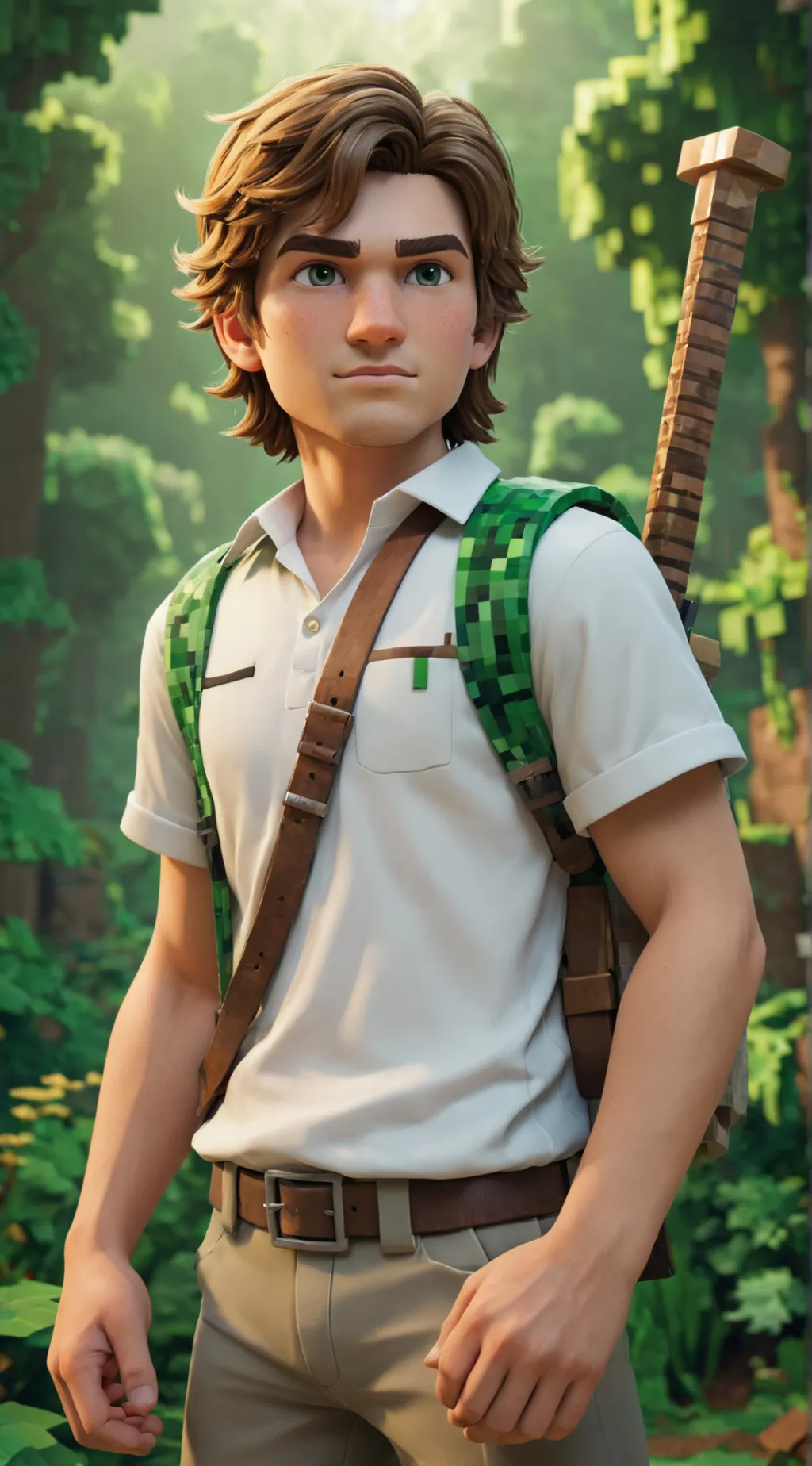 ai character: Steve Minecraft background