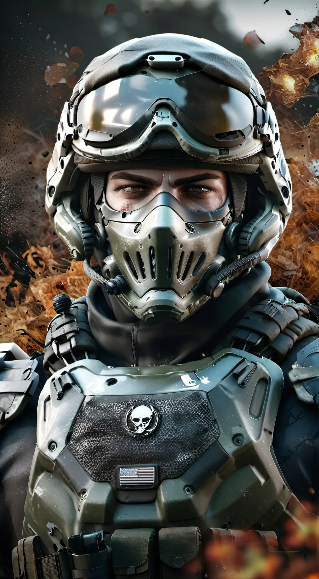 ai character: Ghost call of duty background