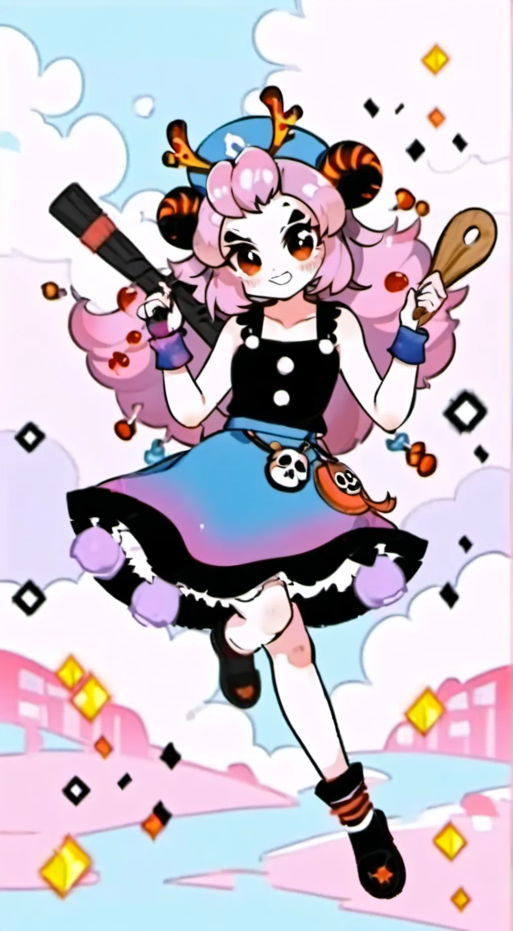 ai character: Bubble craft background