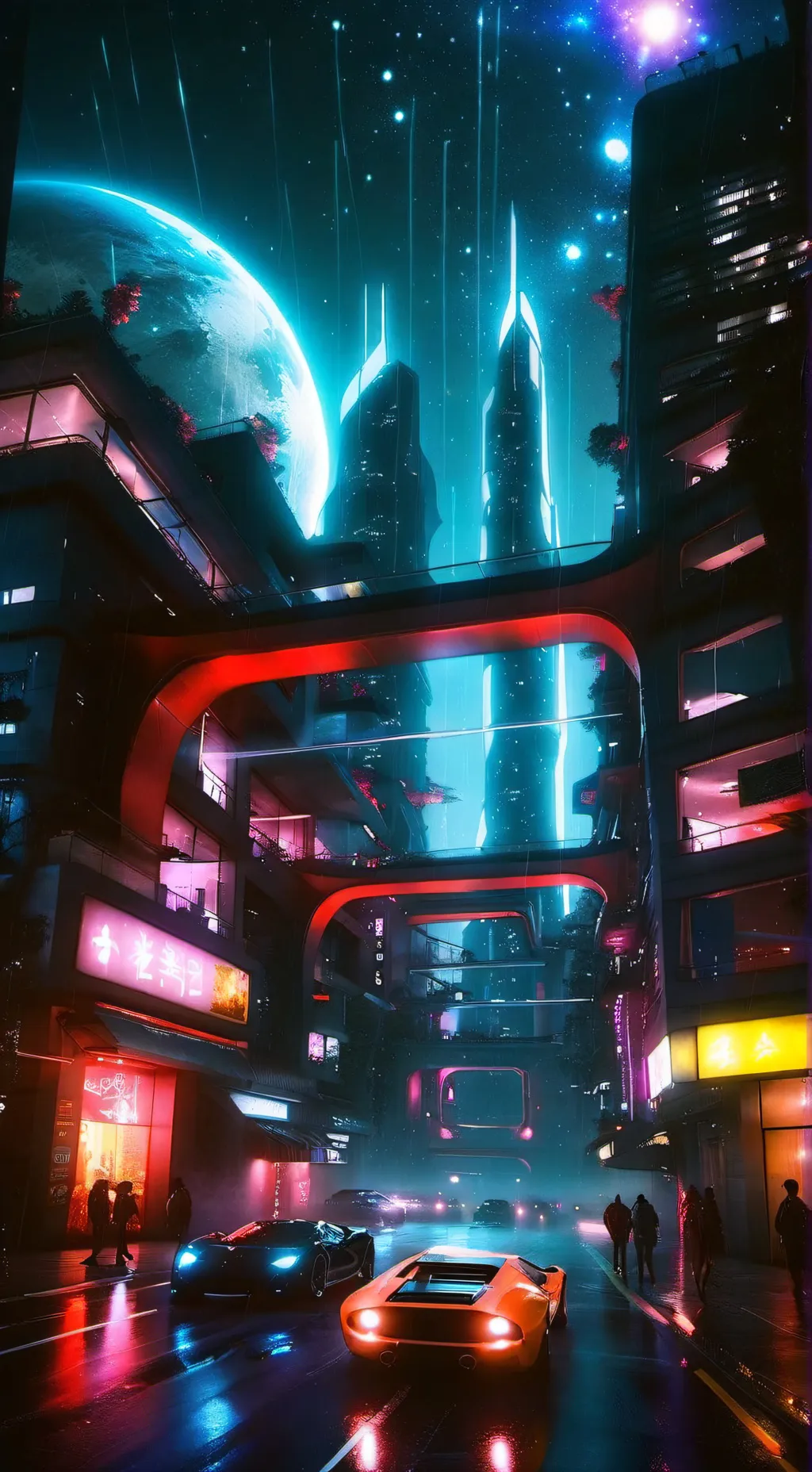 ai character: Futuristic world  background